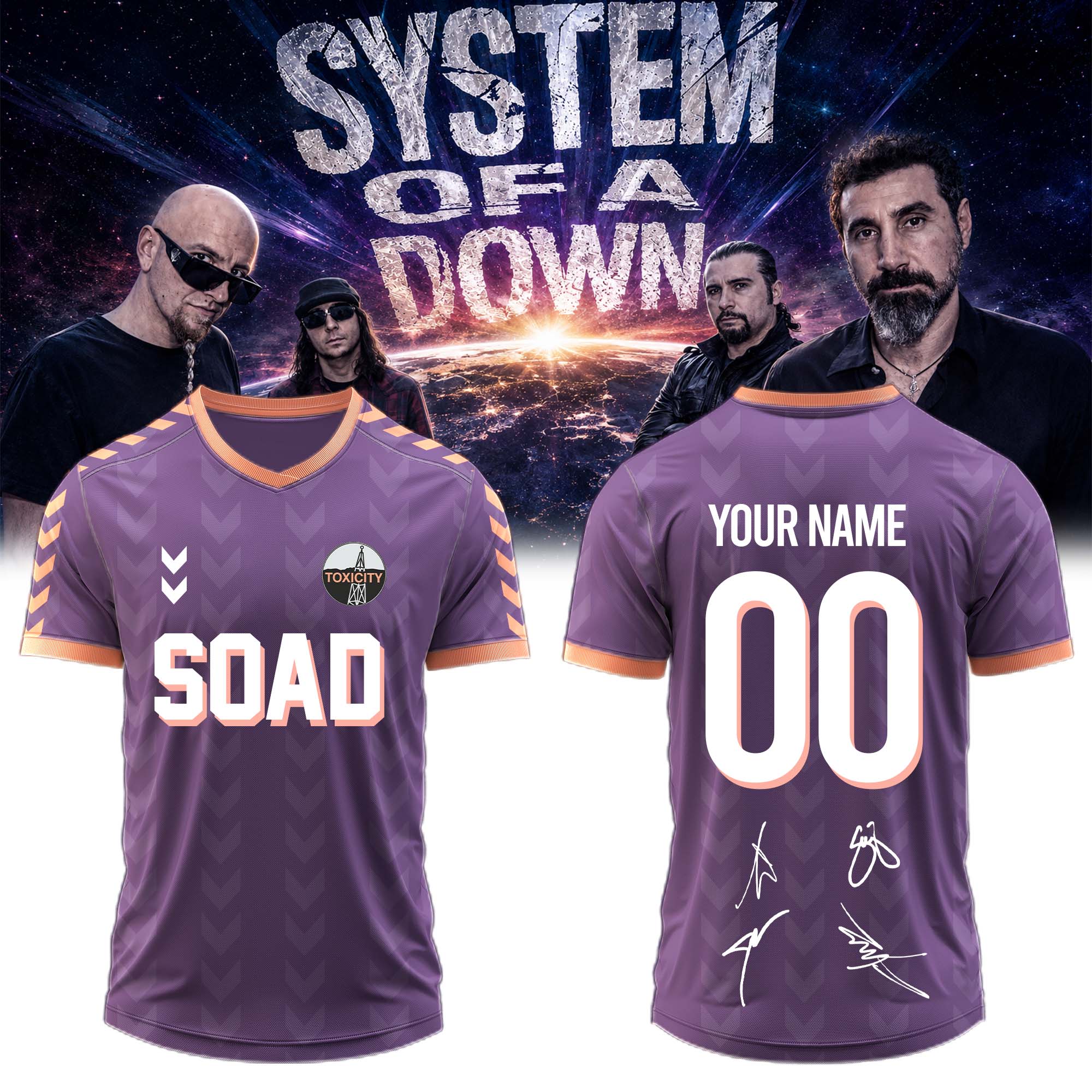 System Of A Down Europe UK Stadium Tour 2026 Custom Number Tour Jersey