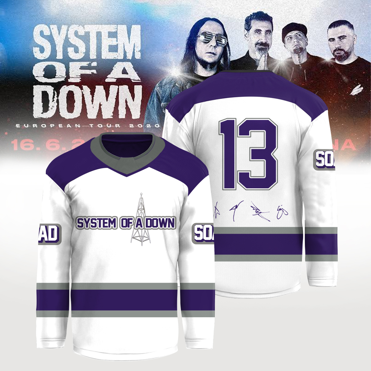 System Of A Down Europe UK Stadium Tour 2026 Limited Edition Jersey