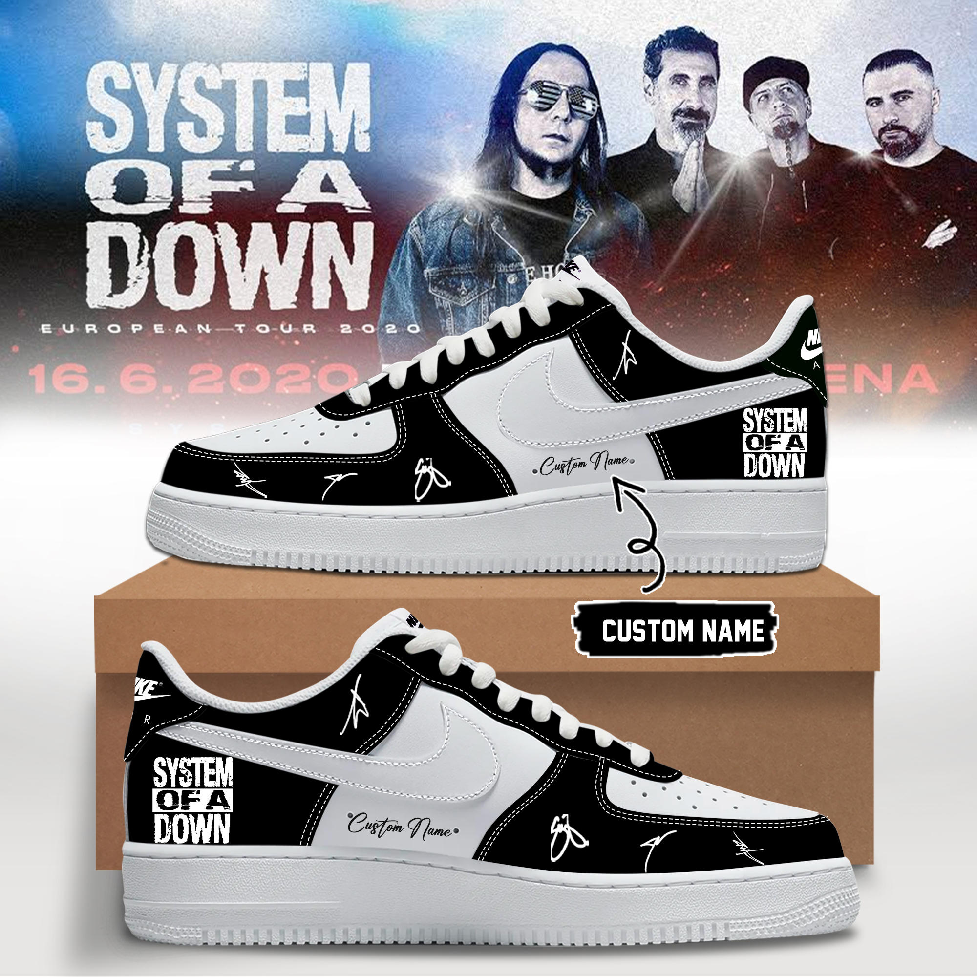 System Of A Down Europe UK Stadium Tour 2026 Limited Edition Sneakers