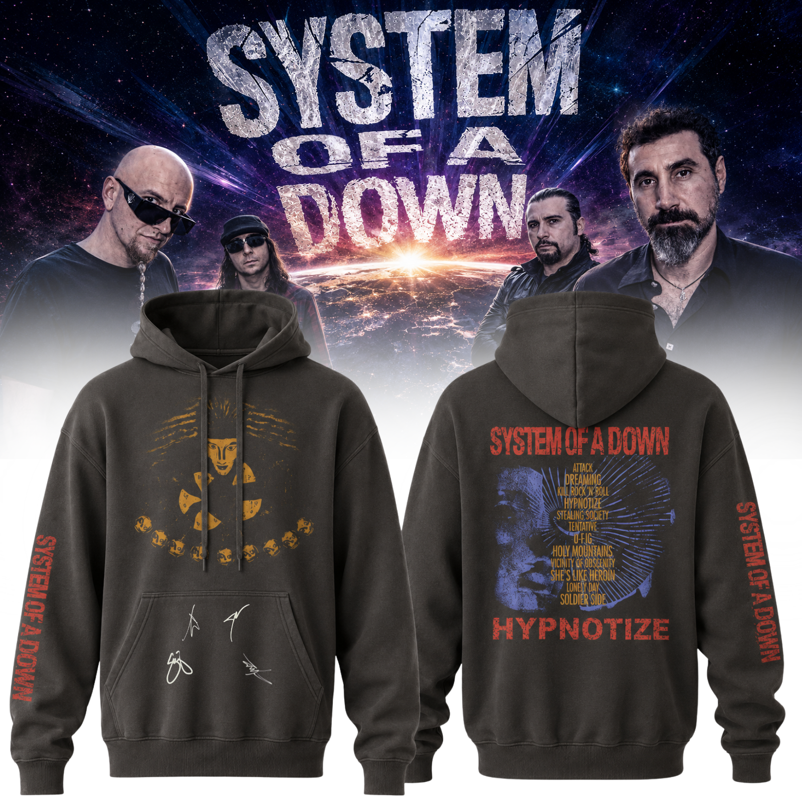 System Of A Down Europe UK Stadium Tour 2026 Official Tour Hoodie