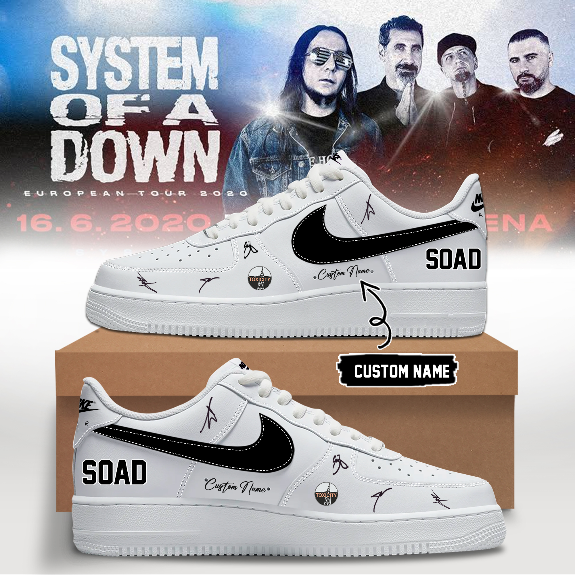 System Of A Down Europe UK Stadium Tour 2026 Premium Collector Sneakers