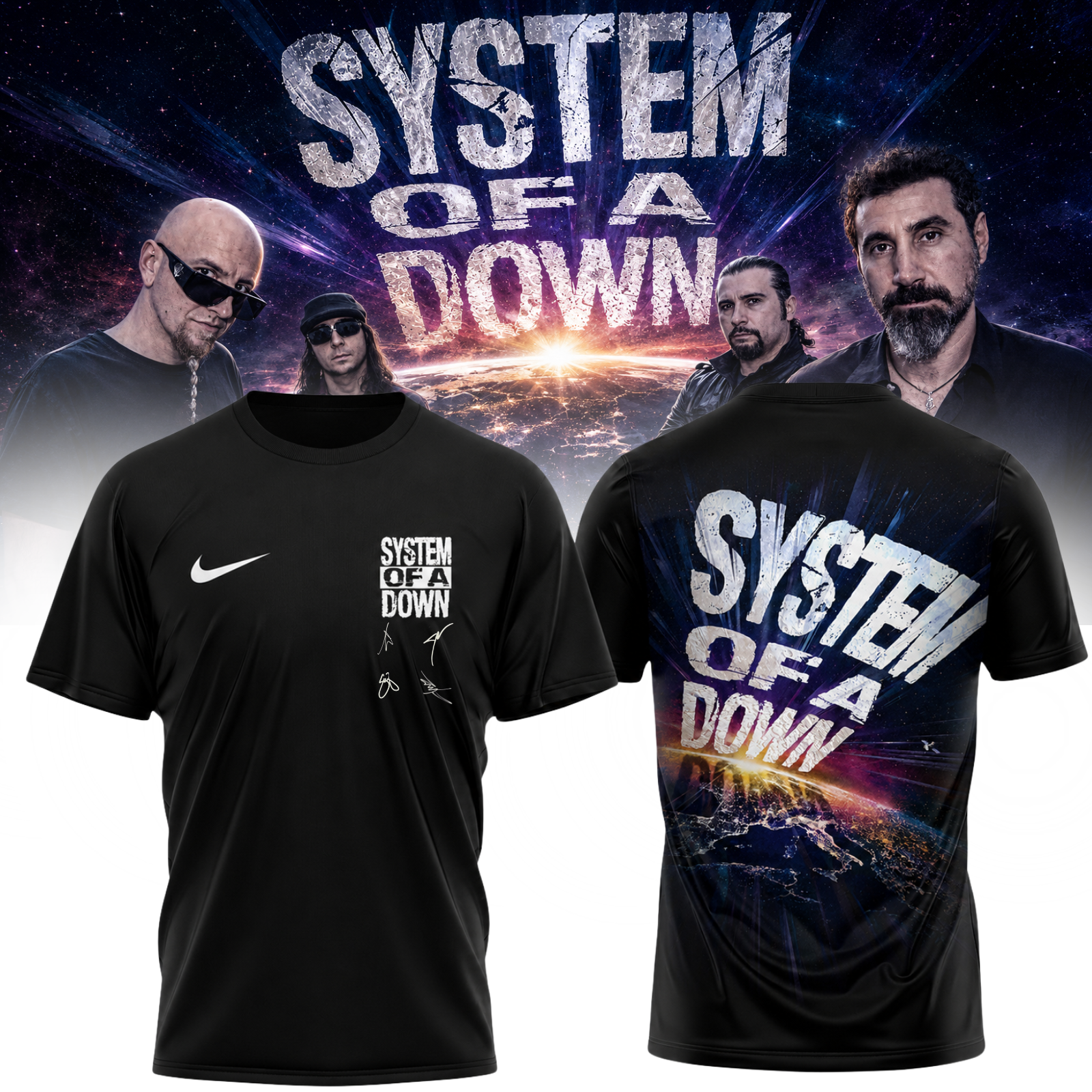 System Of A Down Europe UK Stadium Tour 2026 Premium Concert Graphic Tee