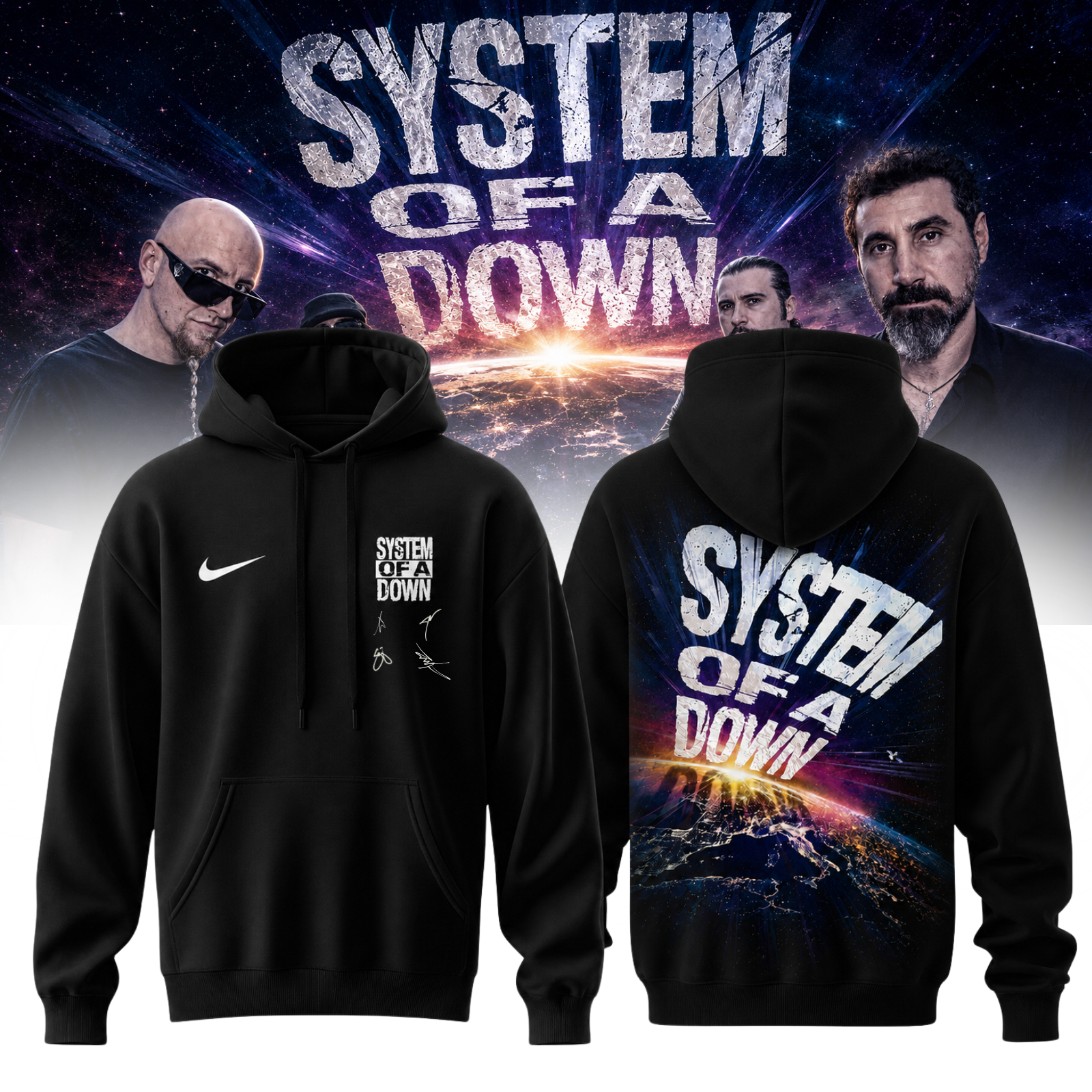 System Of A Down Europe UK Stadium Tour 2026 Premium Fan Hoodie