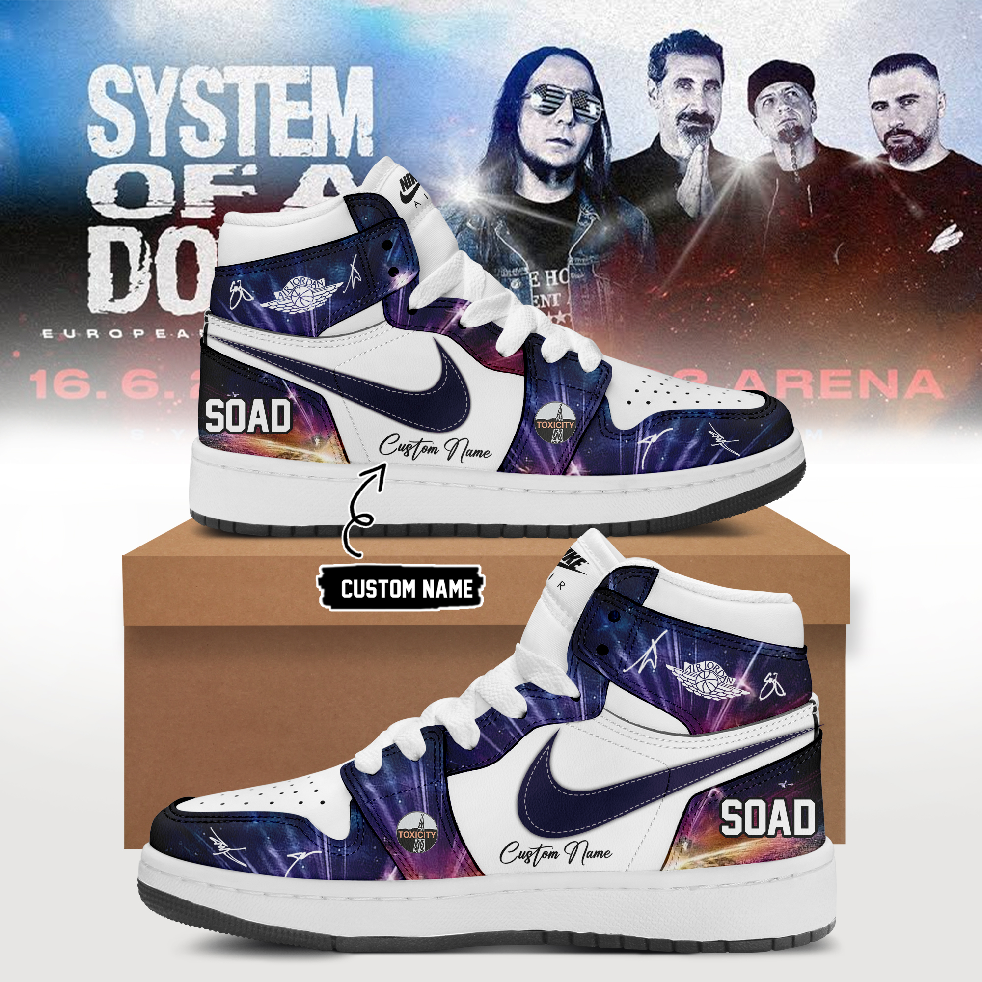 System Of A Down Europe UK Stadium Tour 2026 Premium Fan Sneakers