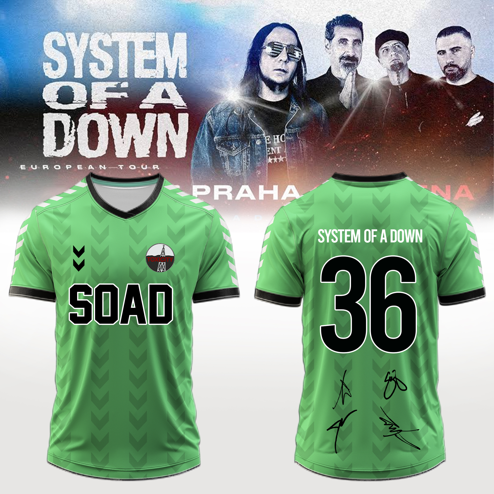 System Of A Down Europe UK Stadium Tour 2026 Premium Signature Jersey Gifts For Fans