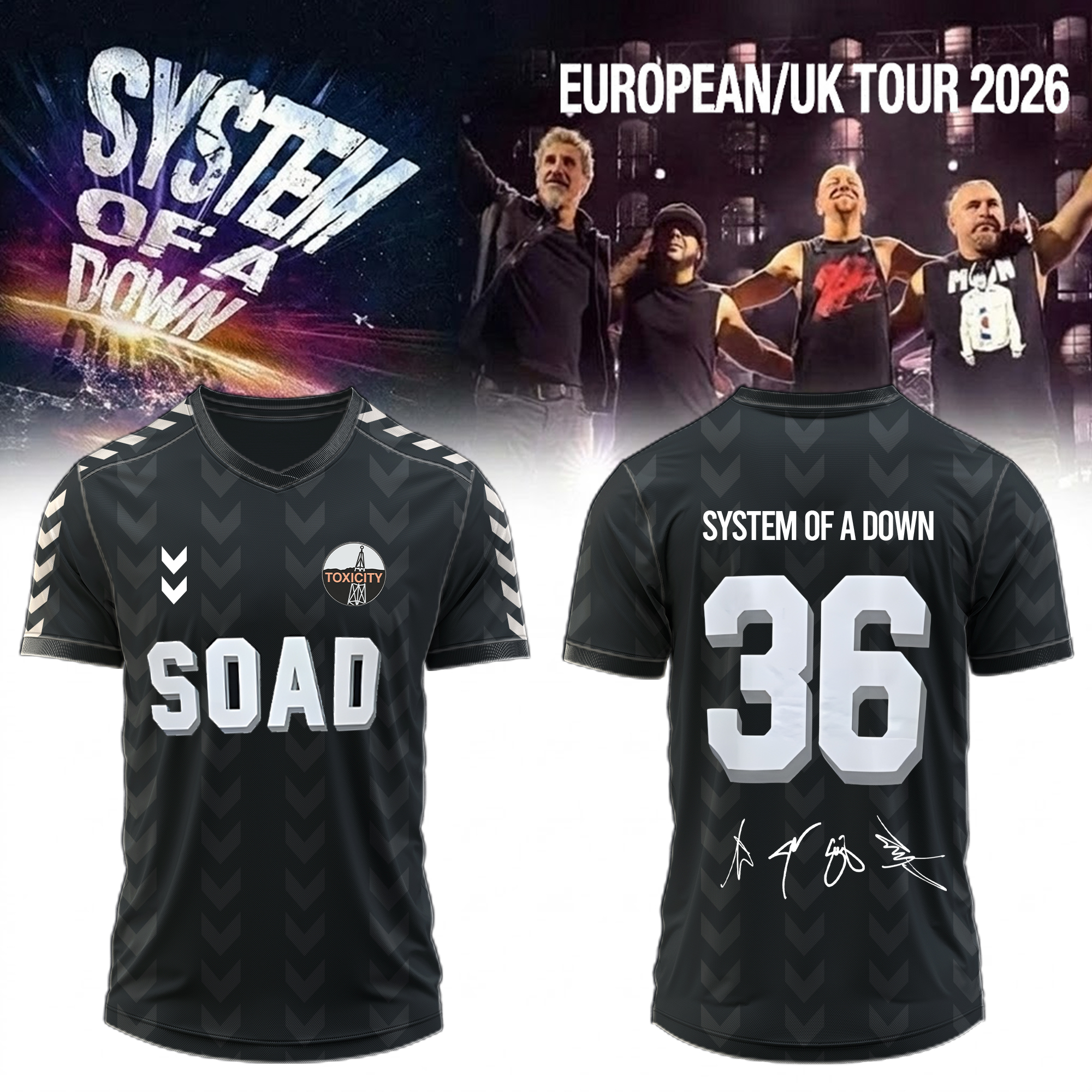 System Of A Down Europe UK Stadium Tour 2026 Premium Tour Jersey