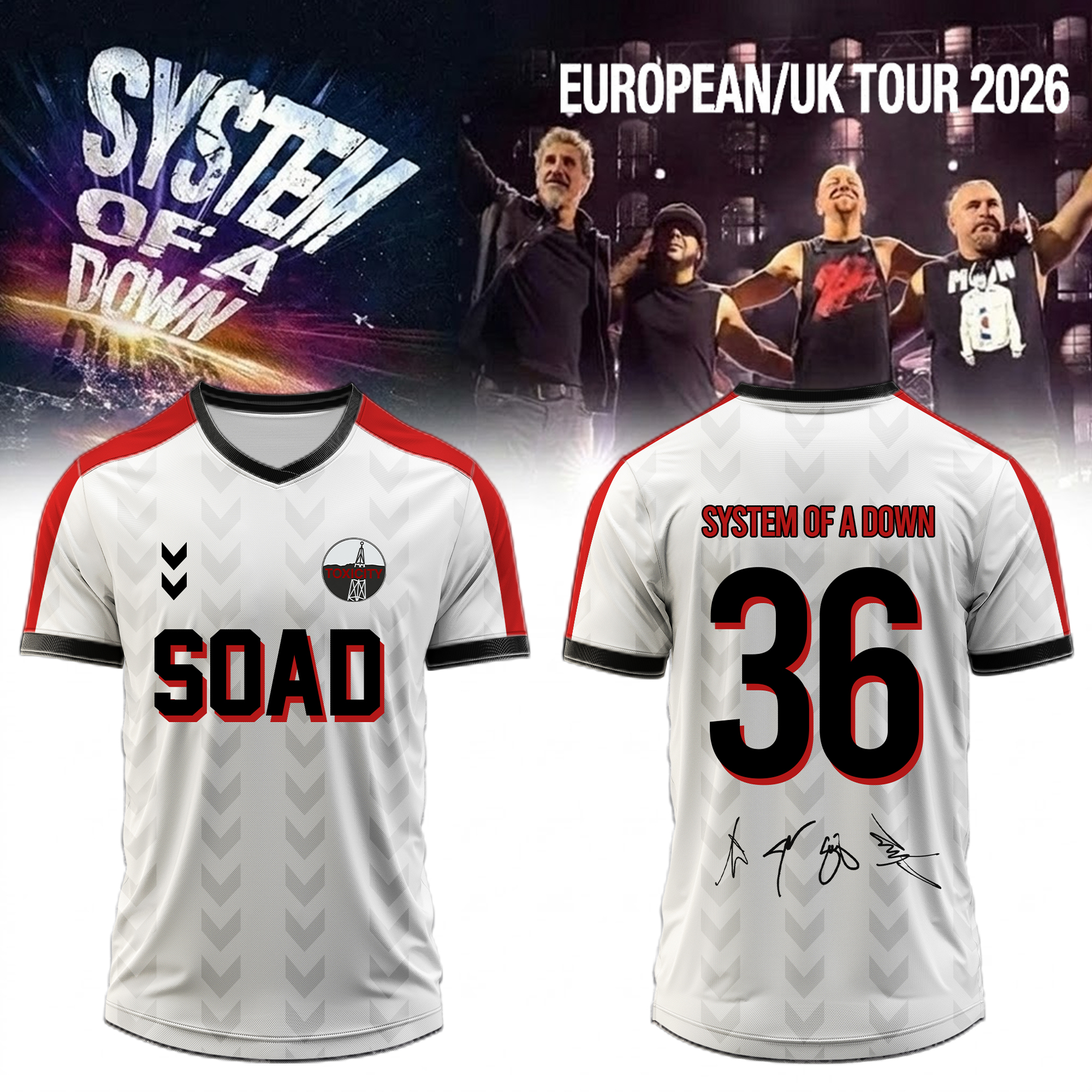 System Of A Down Europe UK Stadium Tour 2026 Signed Limited Baseball Jersey