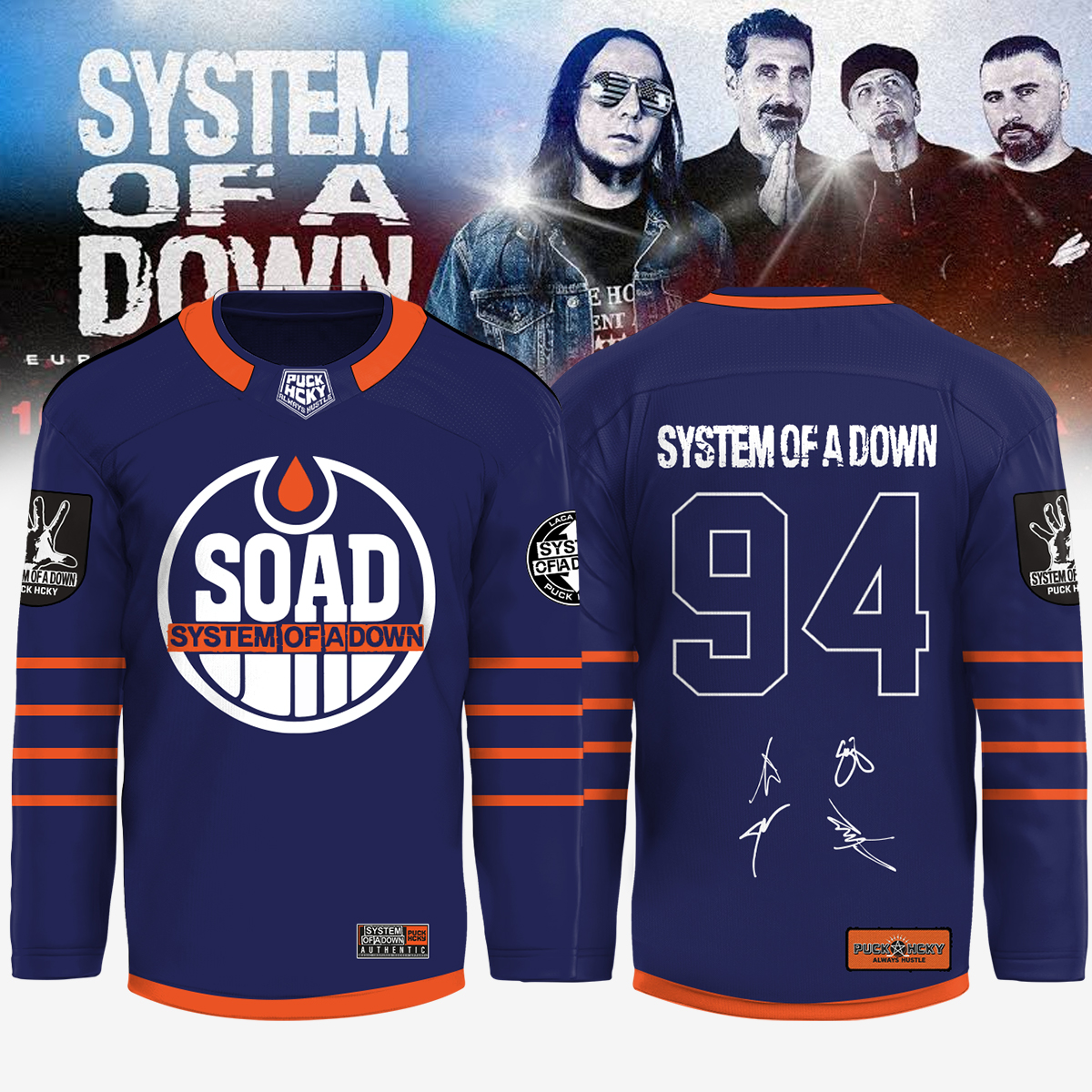 System Of A Down Europe UK Stadium Tour 2026 Signed Limited Jersey Merchandise Gifts For Fans