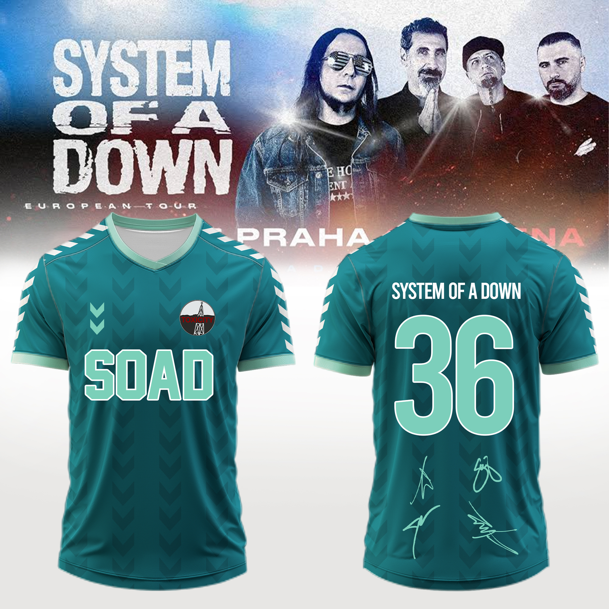 System Of A Down Europe UK Stadium Tour 2026 Signed Official Jersey Collection Gifts For Fans