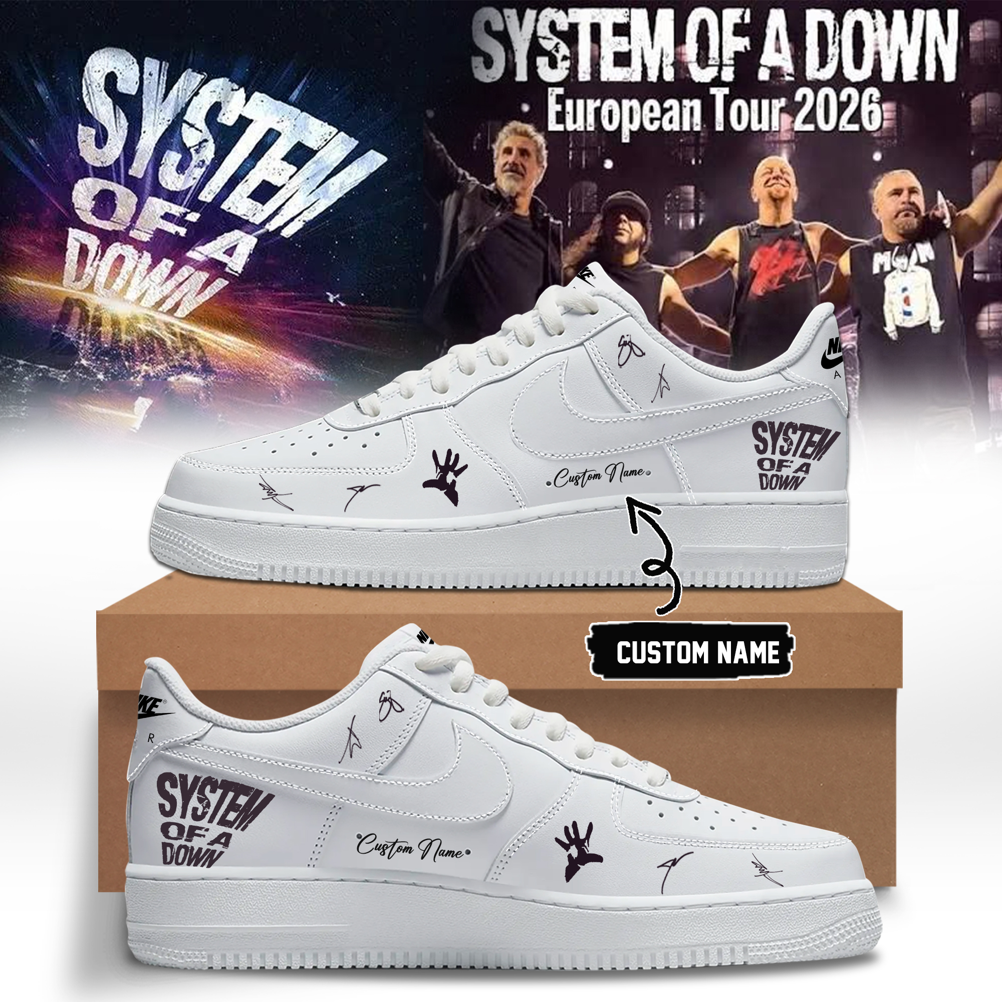 System Of A Down European Tour 2026 Collector Concert Sneakers