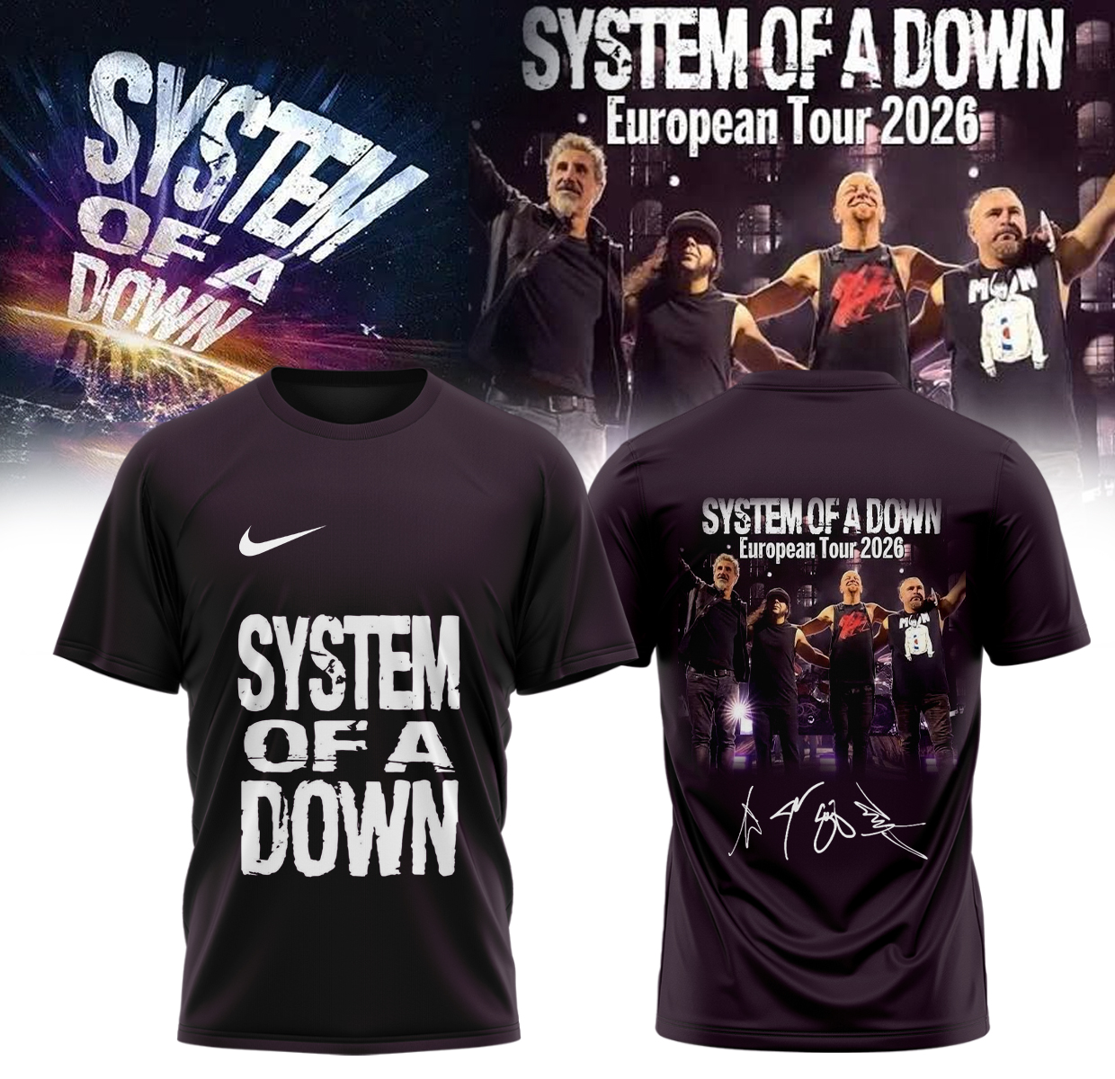 System Of A Down European Tour 2026 Collector Fan Graphic T Shirt