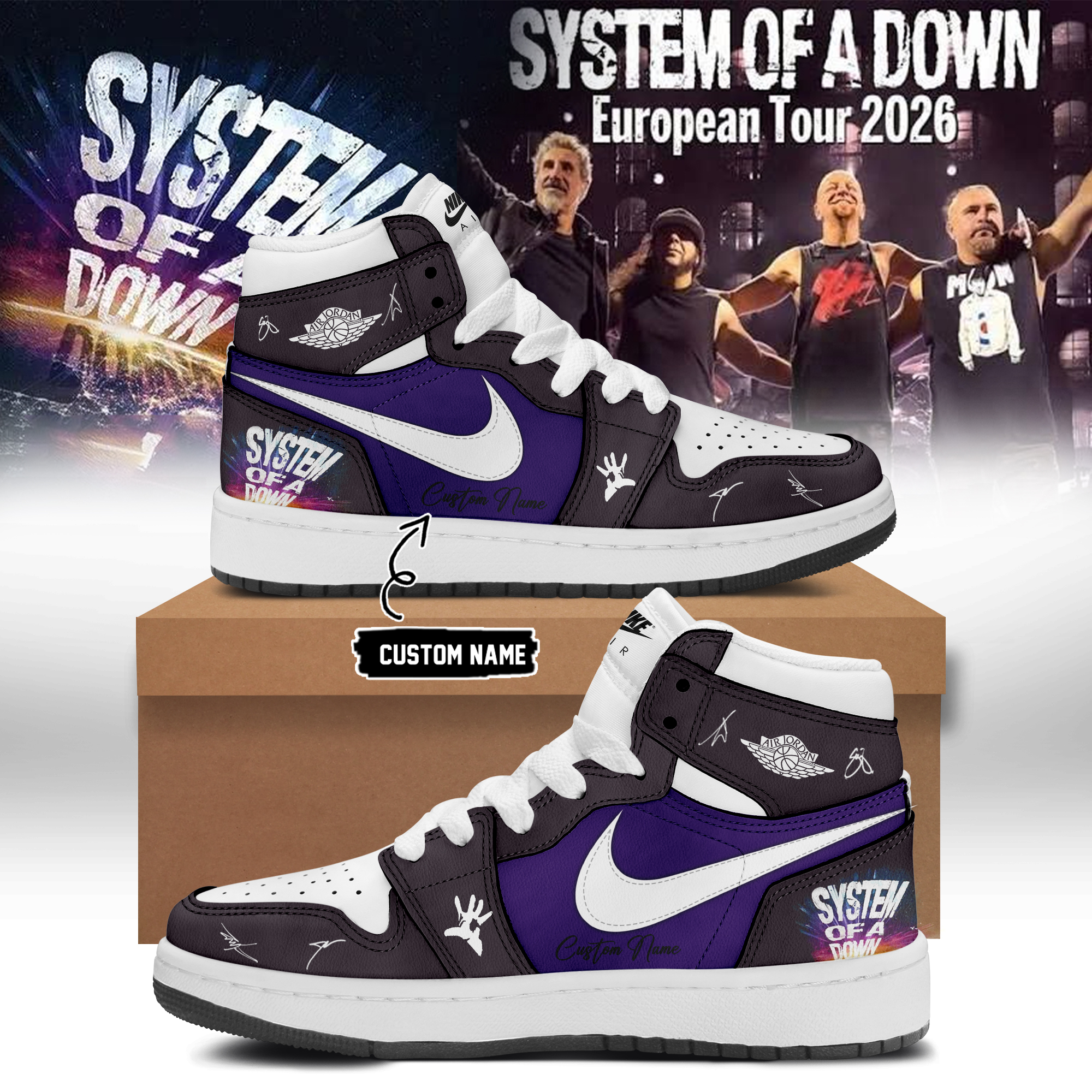 System Of A Down European Tour 2026 Collector Fan Shoes
