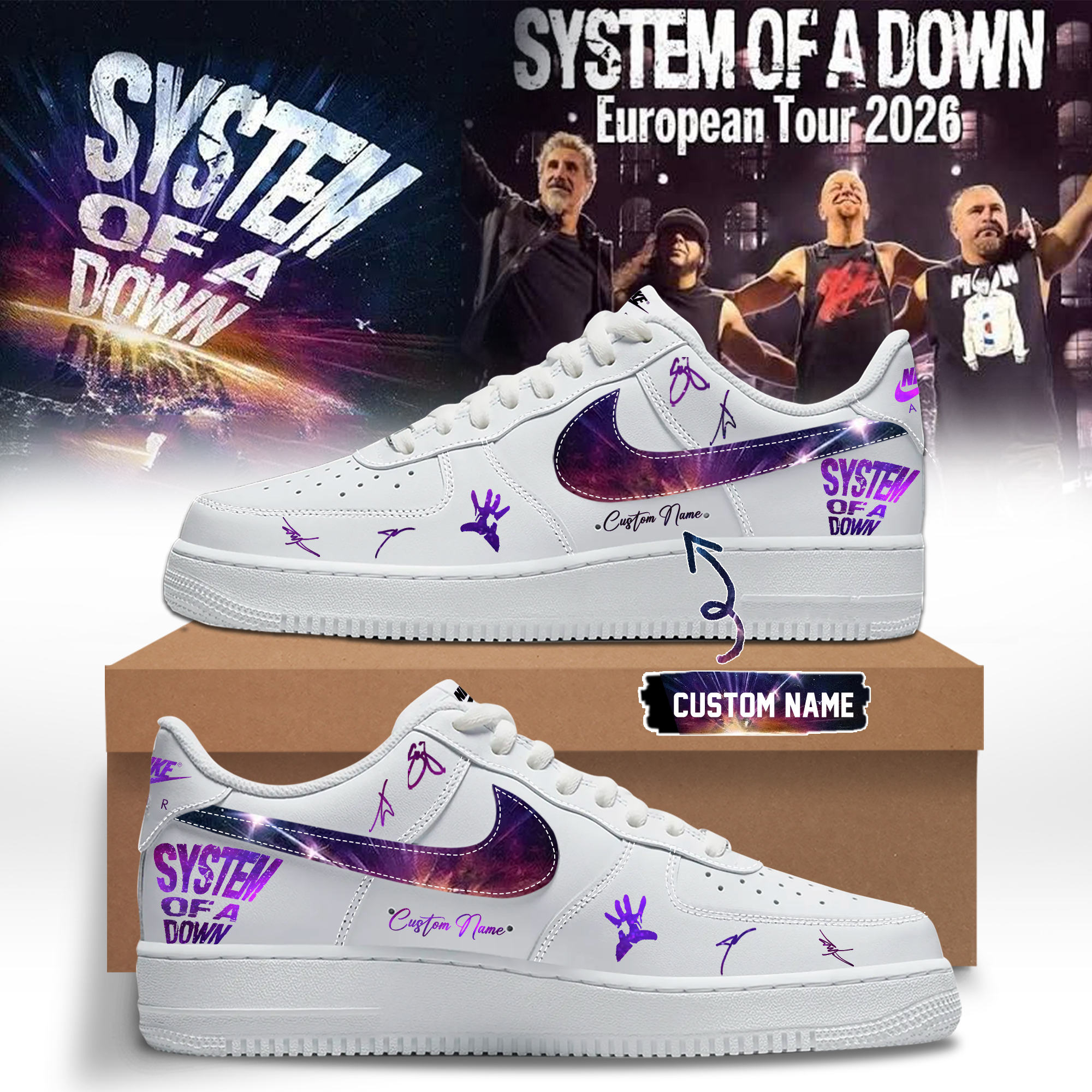System Of A Down European Tour 2026 Collector Signature Shoes