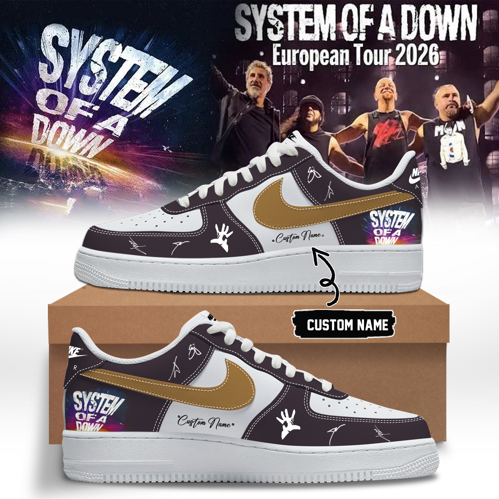 System Of A Down European Tour 2026 Exclusive Concert Sneakers