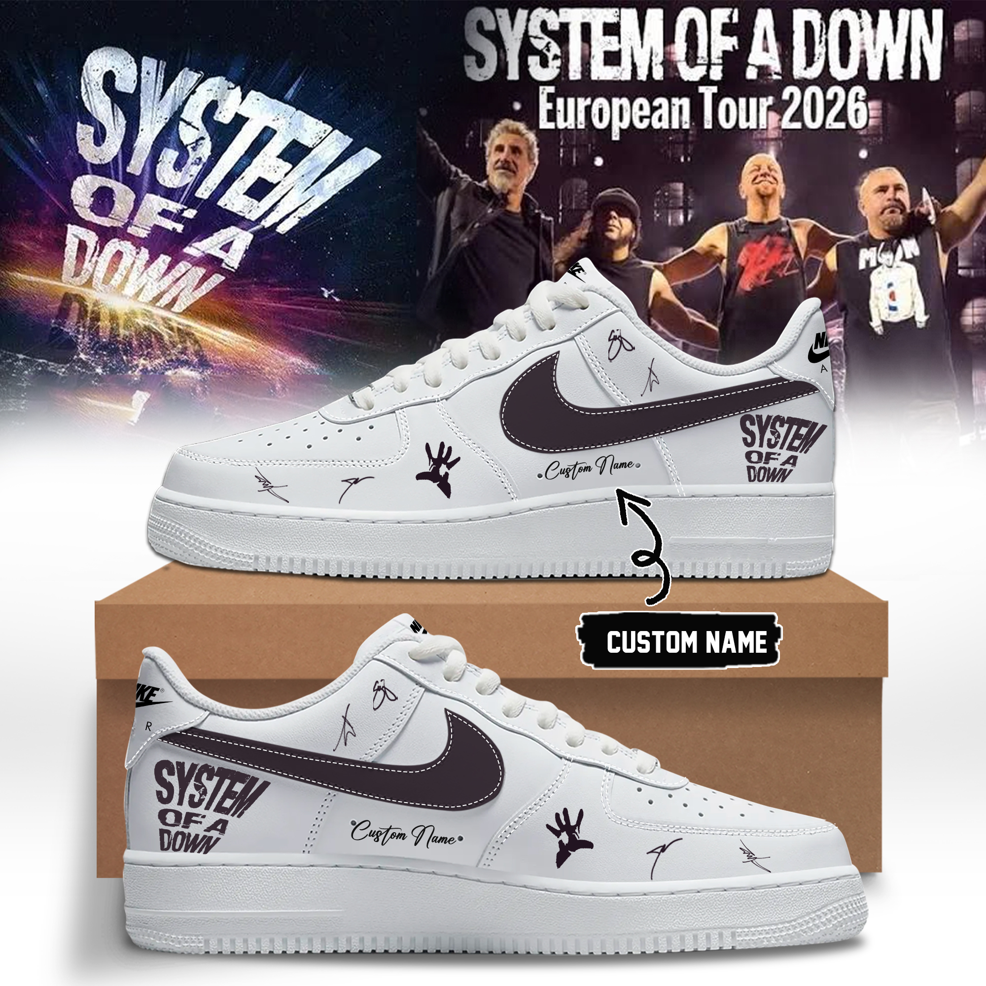 System Of A Down European Tour 2026 Exclusive Fan Sneakers