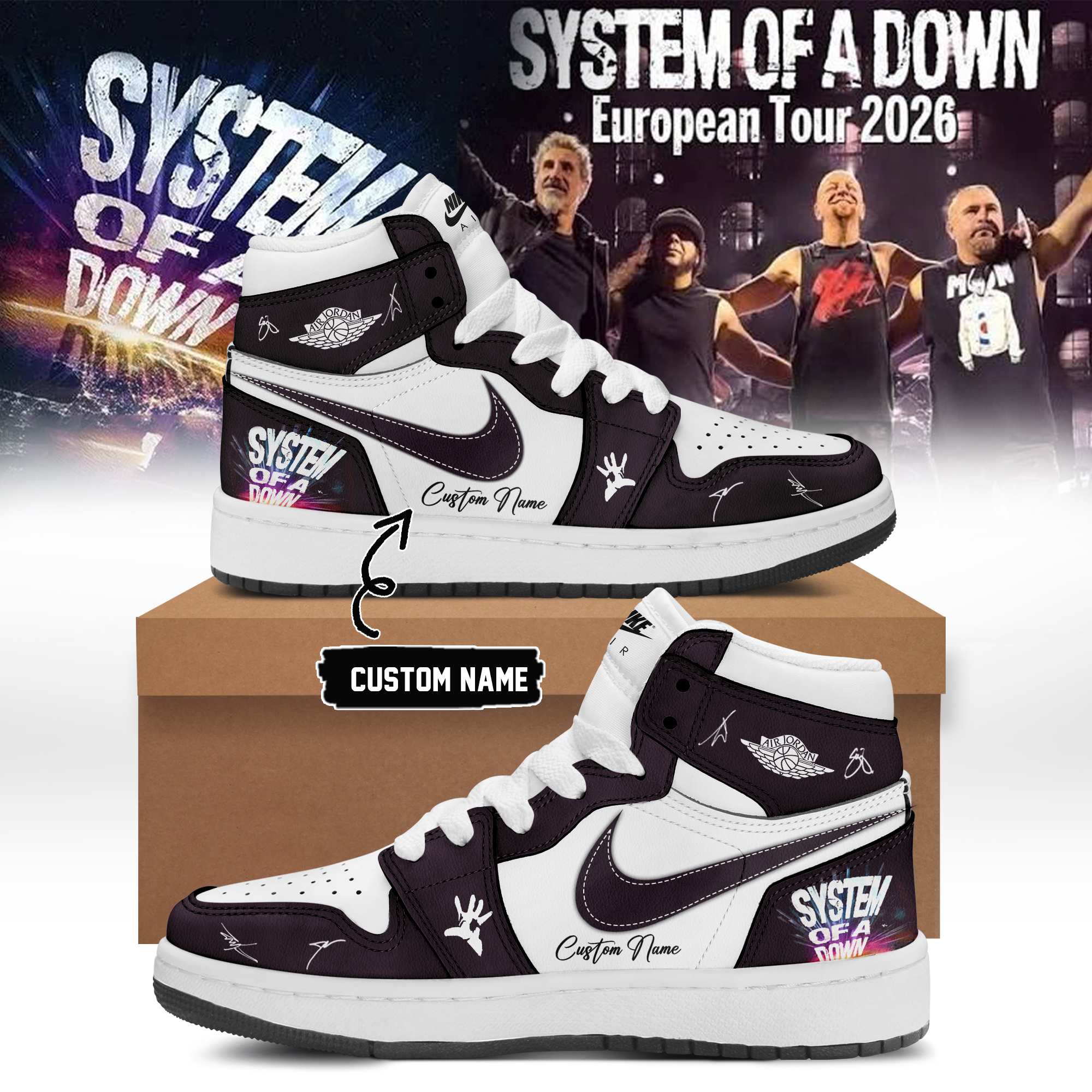 System Of A Down European Tour 2026 Exclusive Signature Sneakers