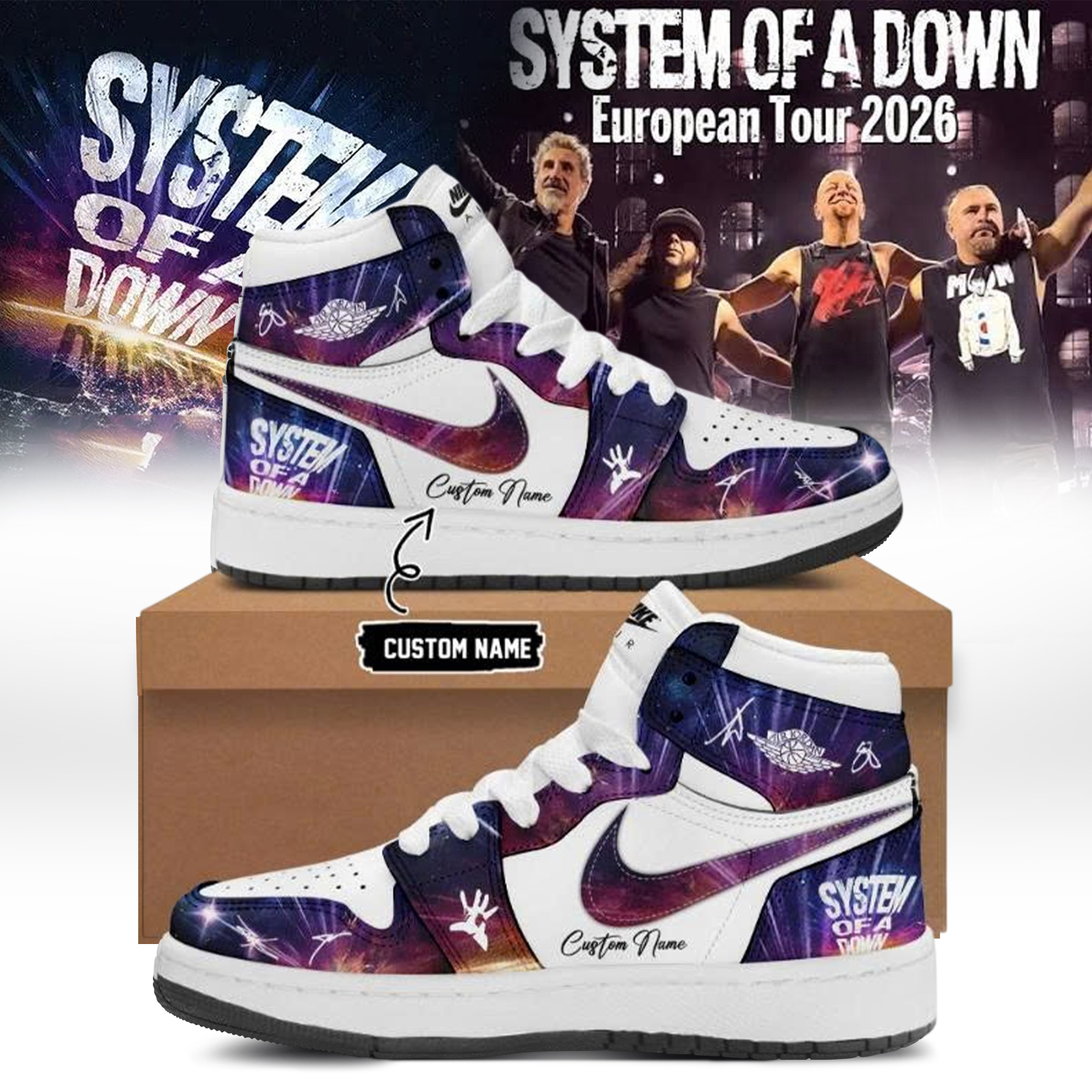 System Of A Down European Tour 2026 Exclusive Tour Sneakers