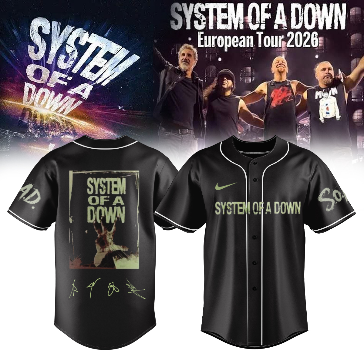 System Of A Down European Tour 2026 Limited Collector Jersey
