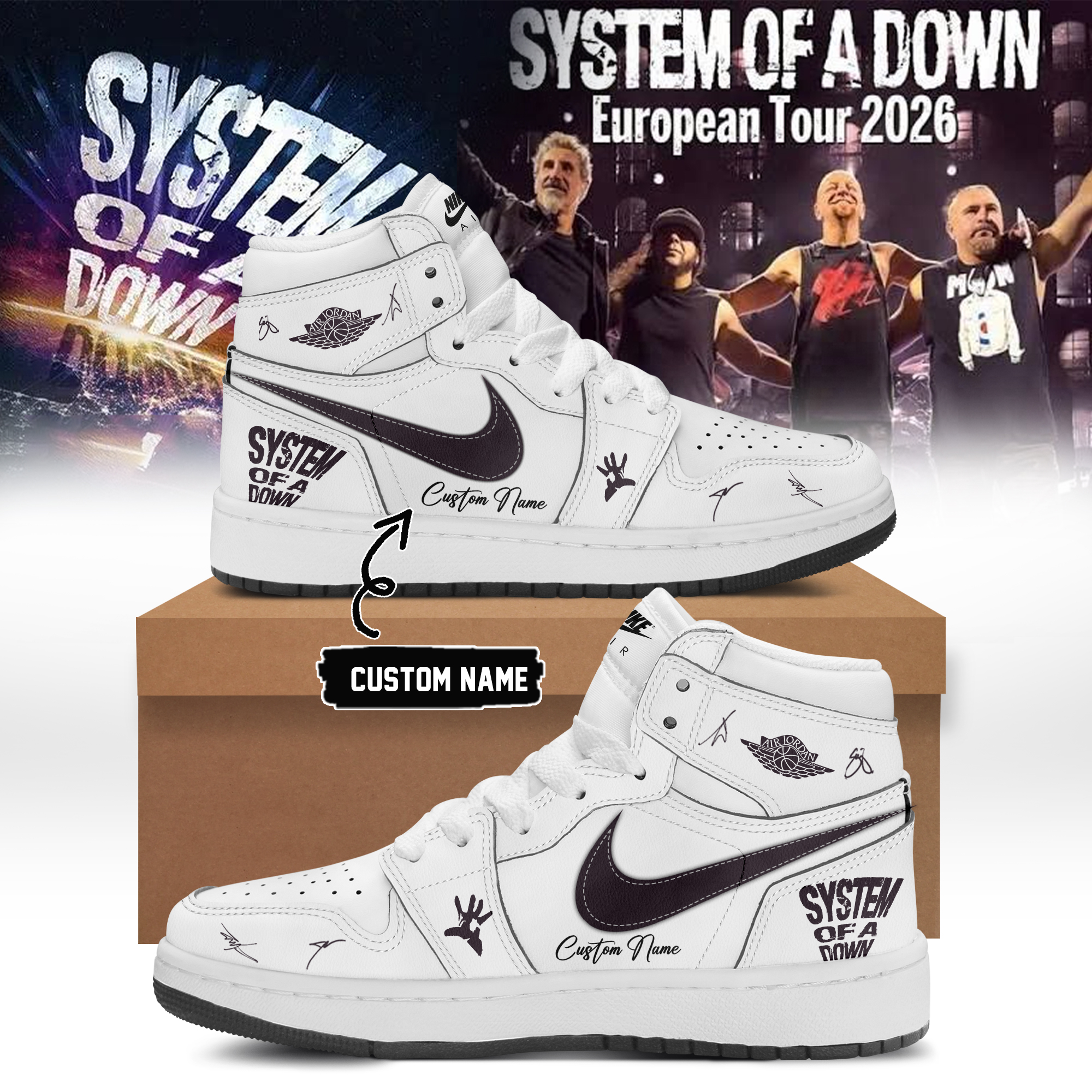 System Of A Down European Tour 2026 Limited Collector Shoes