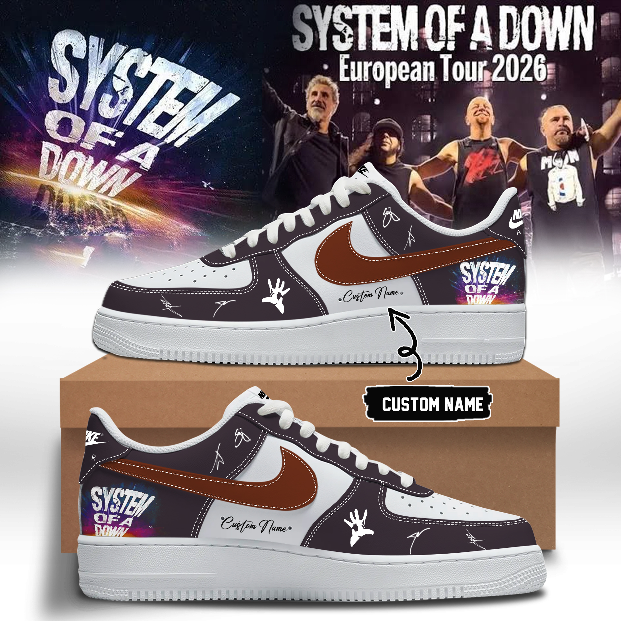 System Of A Down European Tour 2026 Limited Edition Signature Shoes