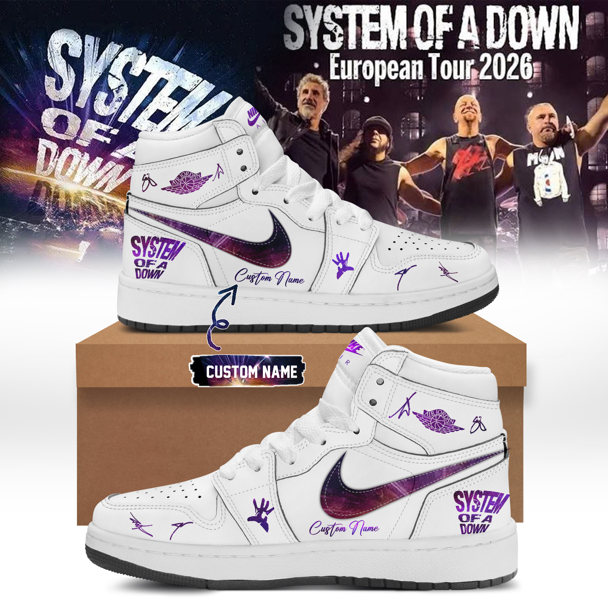 System Of A Down European Tour 2026 Limited Fan Sneakers