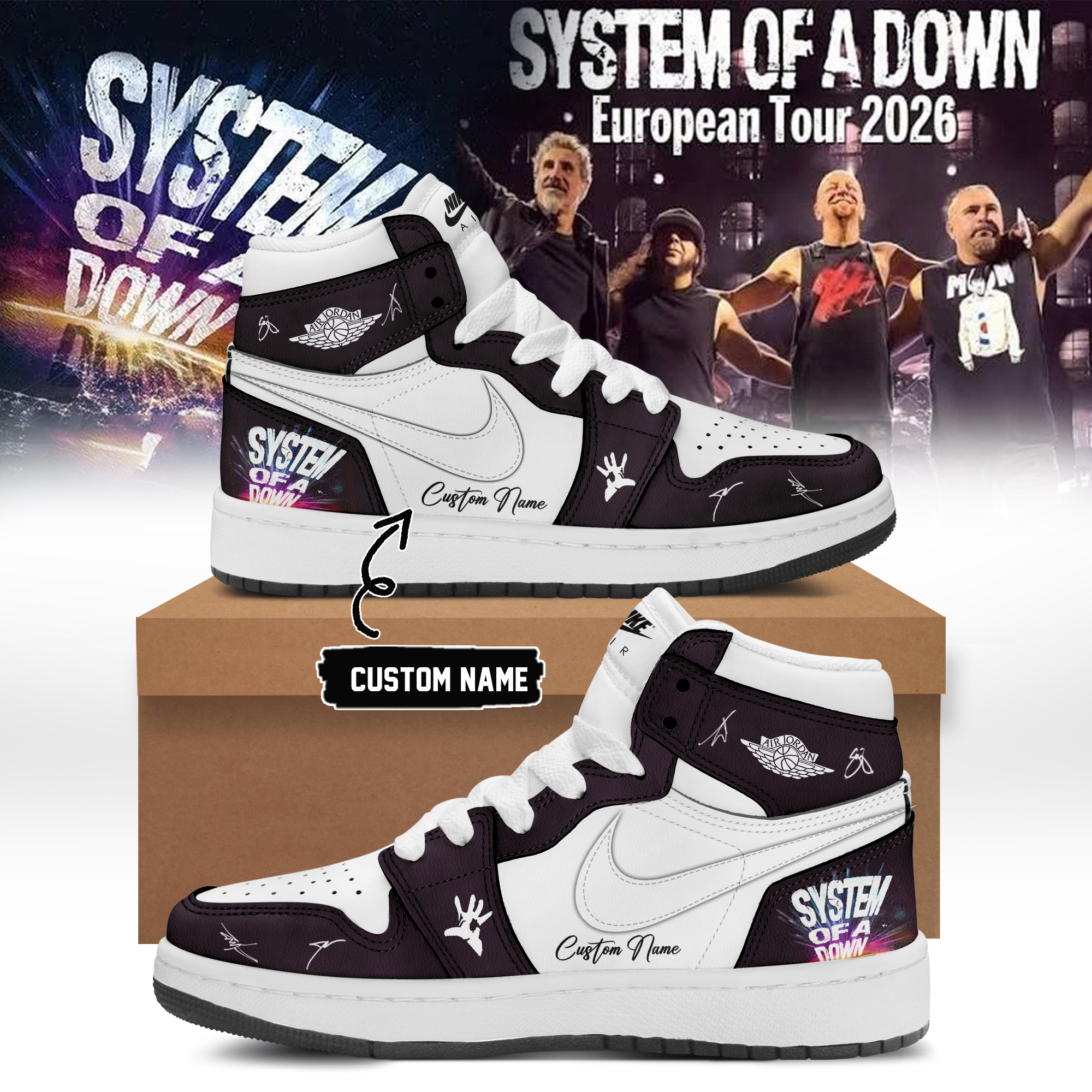 System Of A Down European Tour 2026 Limited Music Fan Sneakers