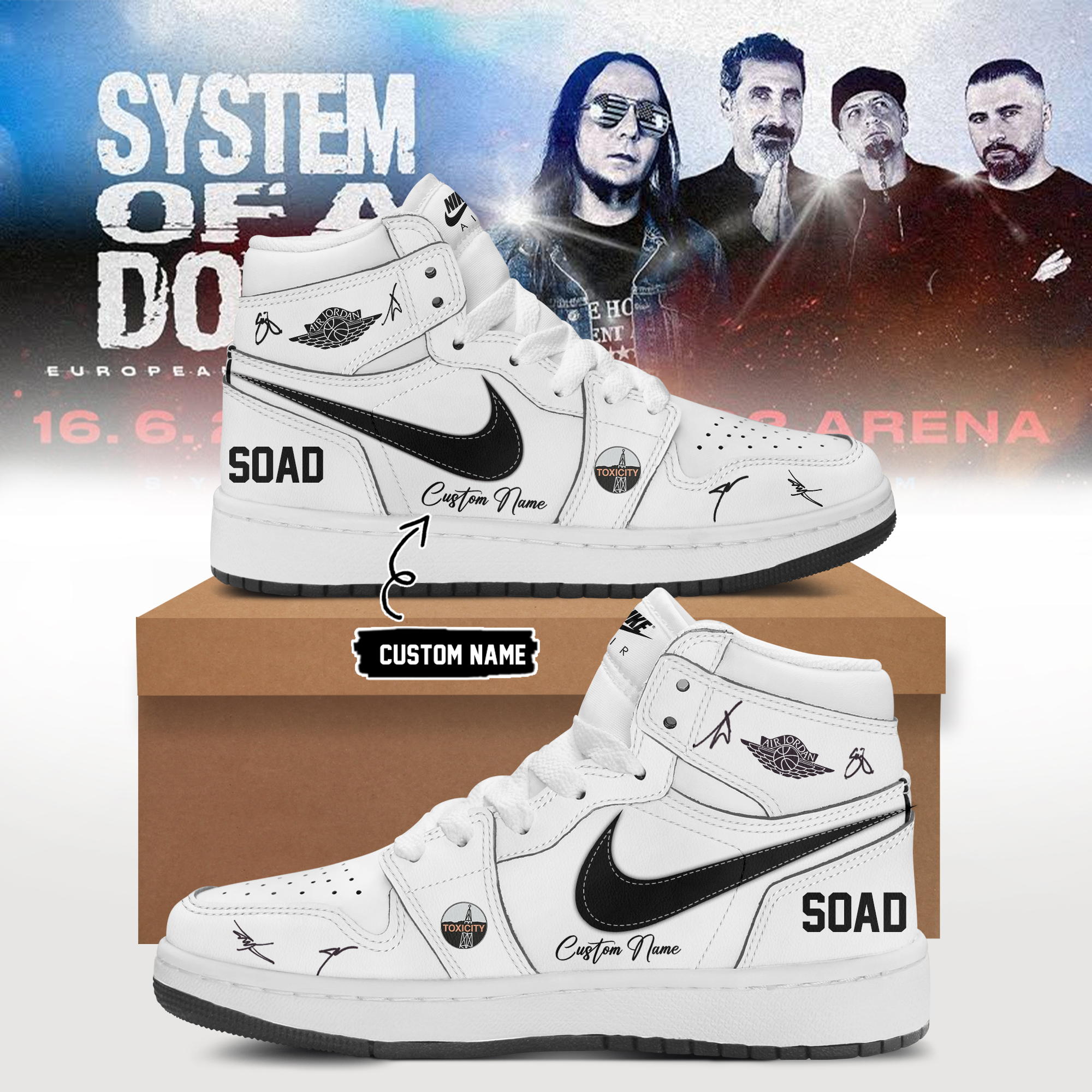 System Of A Down European Tour 2026 Official Concert Sneakers