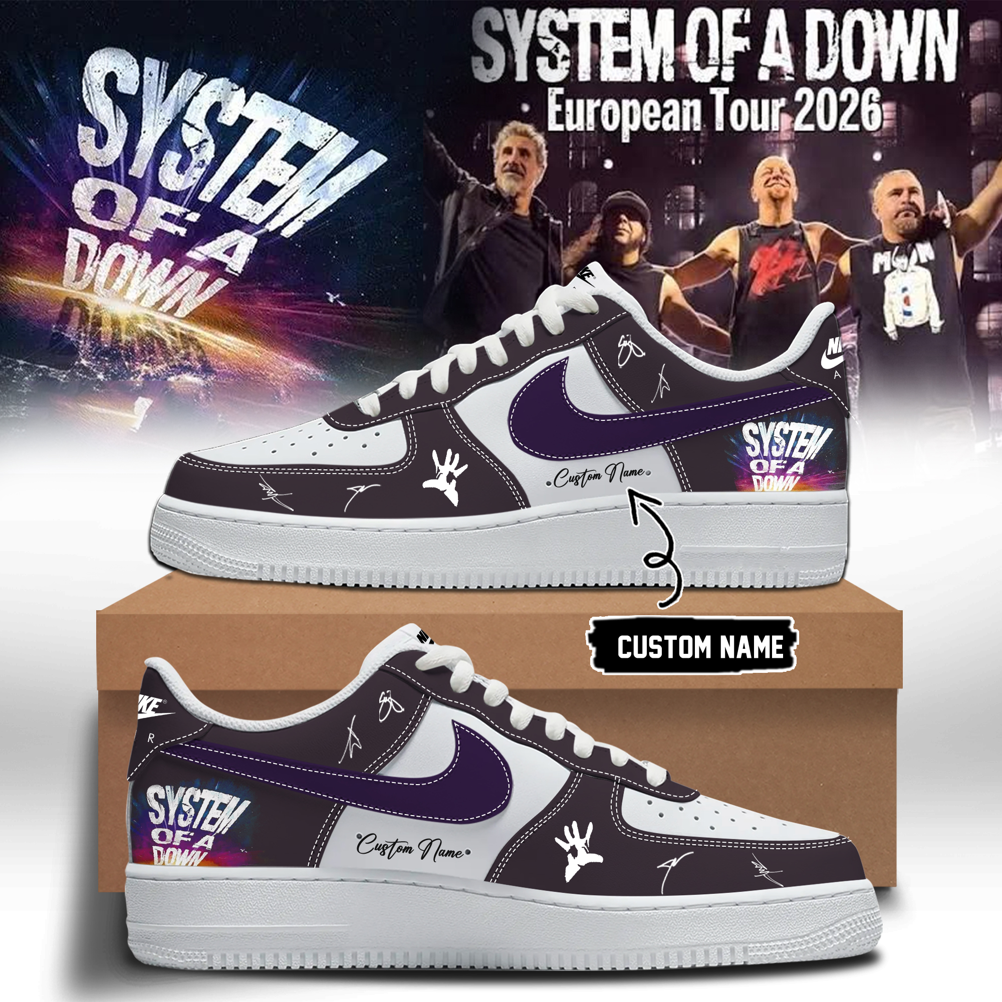 System Of A Down European Tour 2026 Official Merchandise Sneakers1
