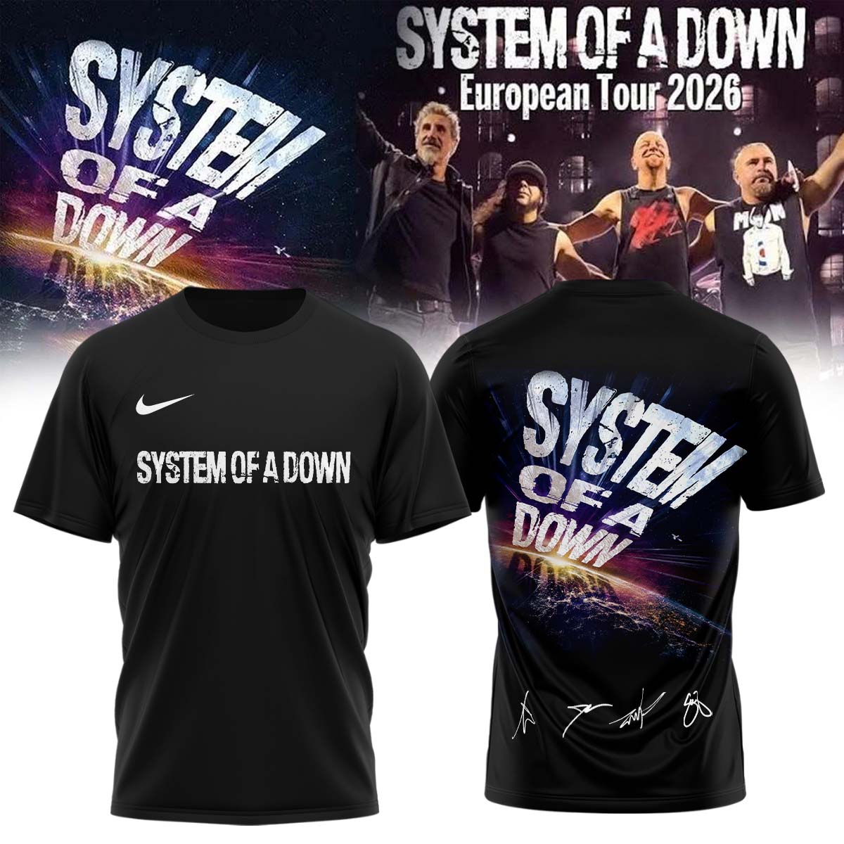 System Of A Down European Tour 2026 Premium Concert Graphic Tee