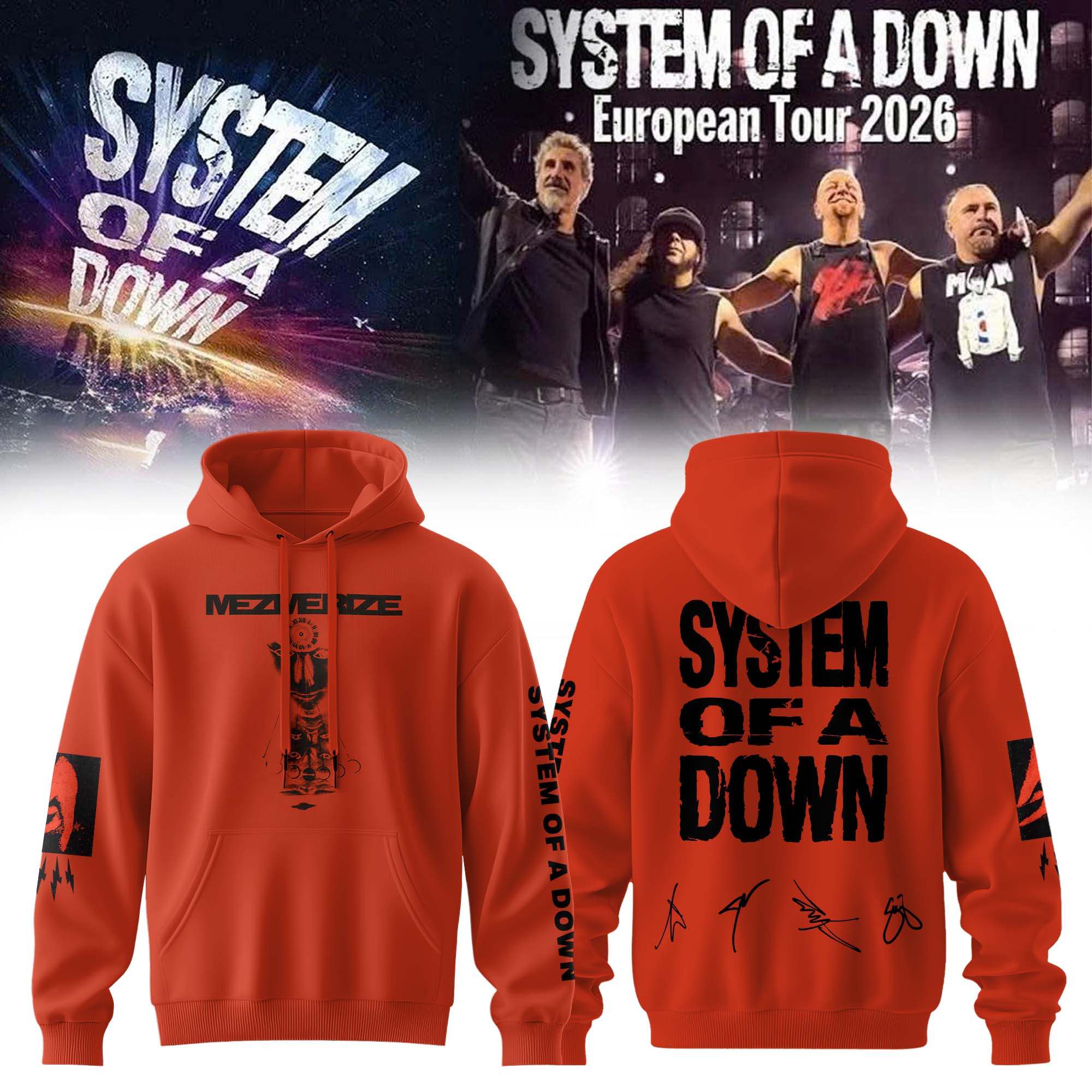System Of A Down European Tour 2026 Premium Concert Hoodie
