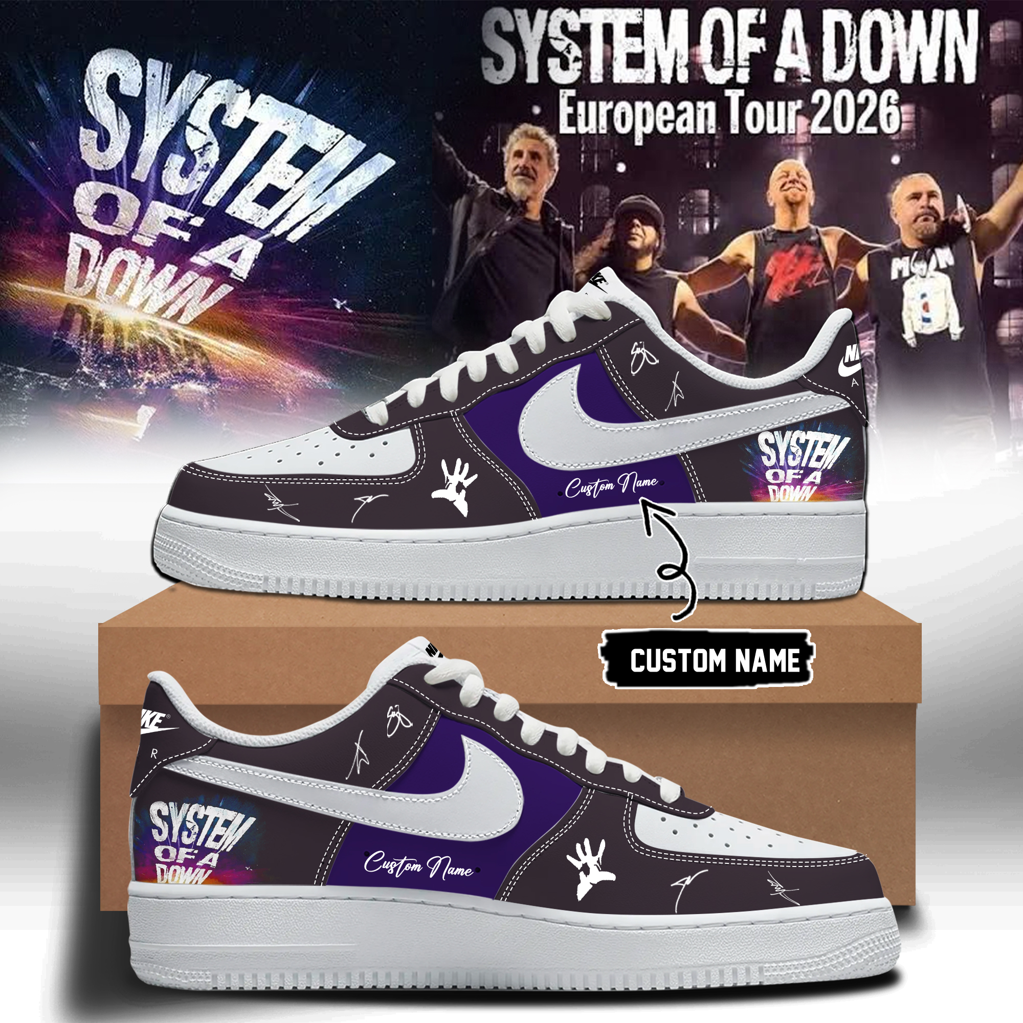 System Of A Down European Tour 2026 Premium Rock Band Sneakers