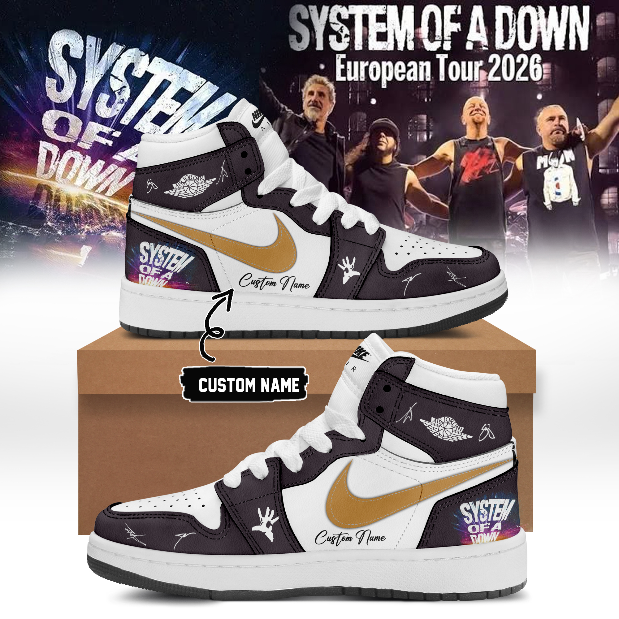 System Of A Down European Tour 2026 Premium Signature Fan Sneakers