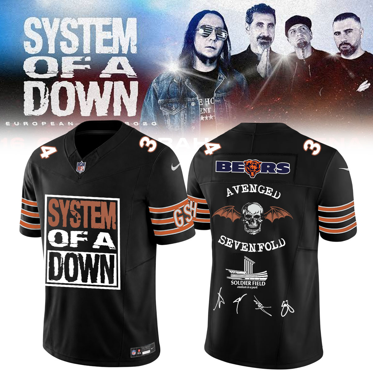 System Of A Down Signed Official Baseball Jersey Merchandise Gifts For Fans