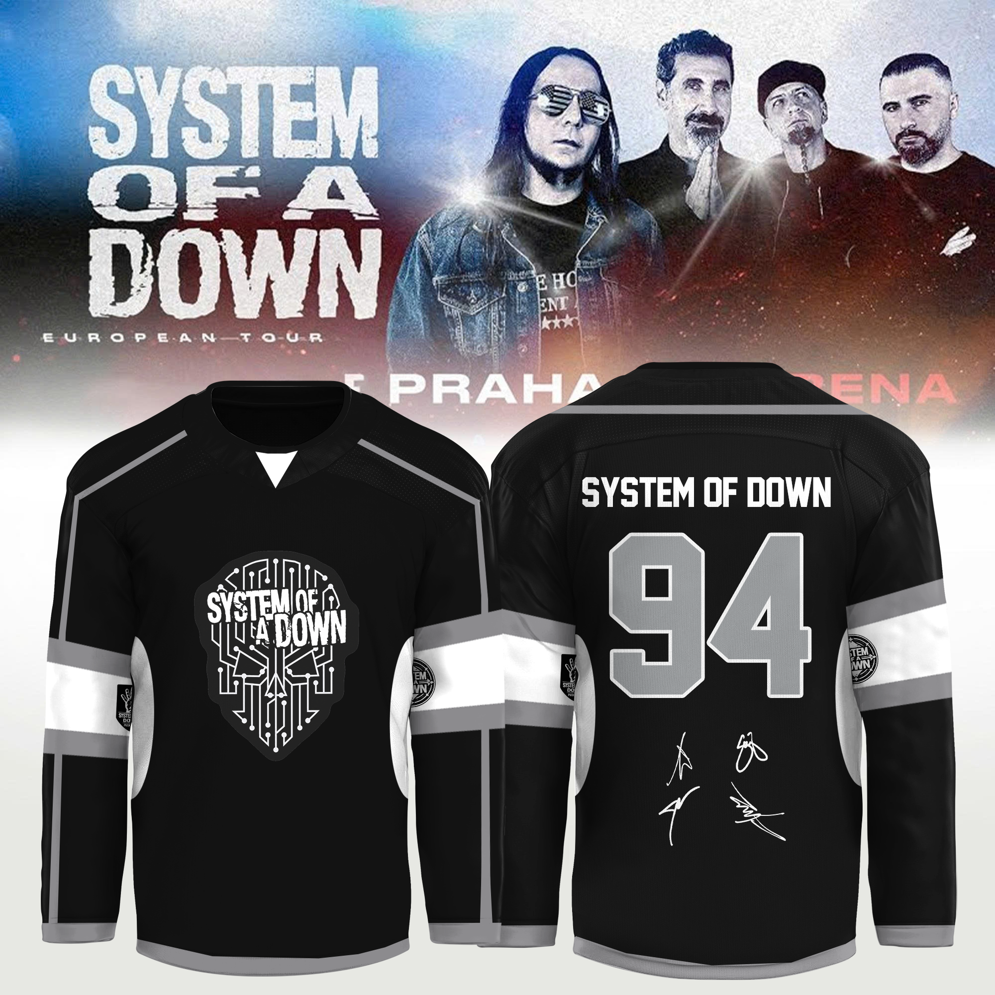 System Of A Down Signed Premium Fan Baseball Jersey Collection Gifts For Fans
