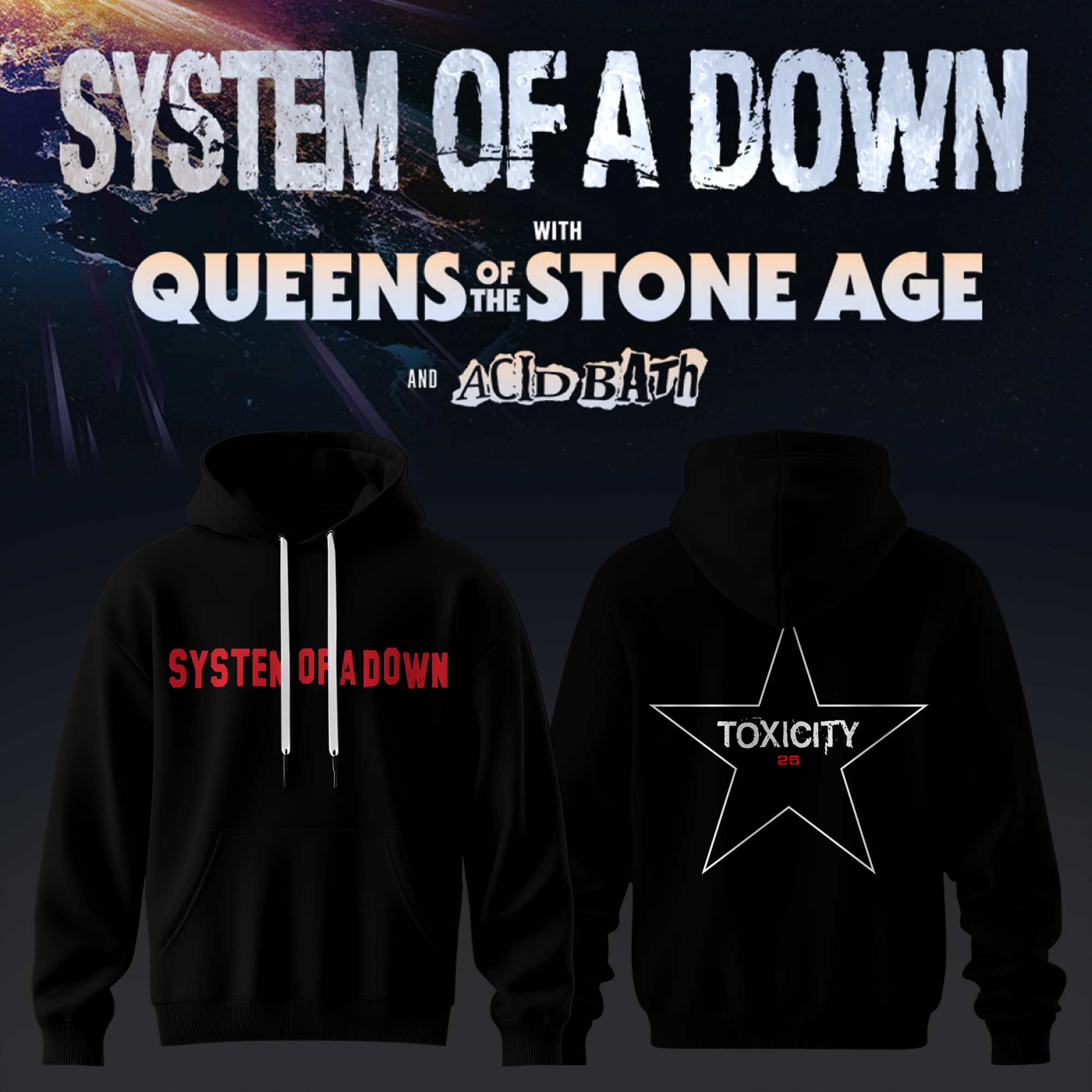 System Of A Down UK EU Tour 2026 Official Limited Fan Hoodie
