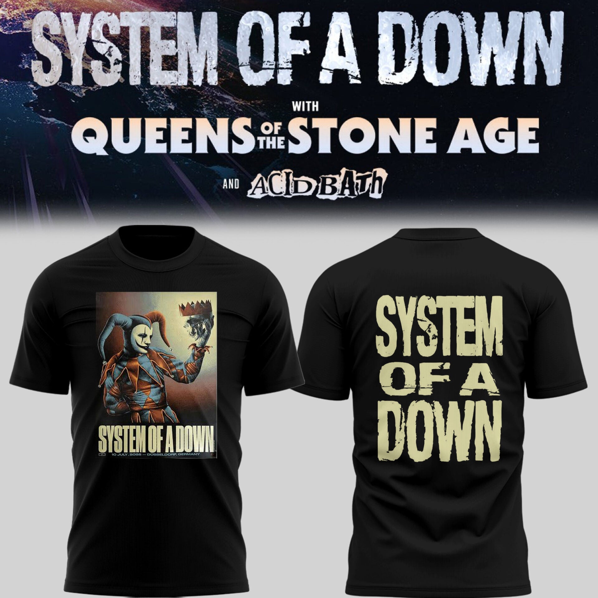 System Of A Down UK and Europe Stadium Tour 2026 Premium Concert Graphic Tee