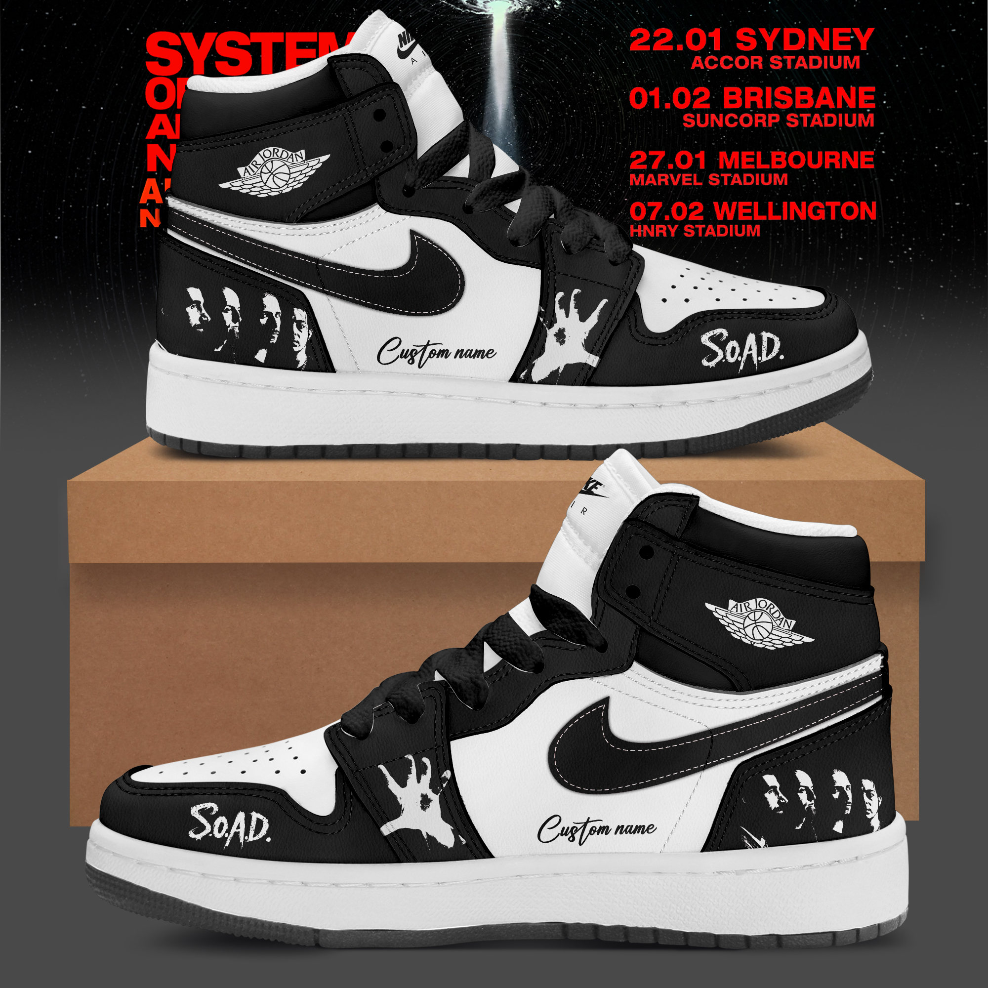 System of a Down & Faith No More Graphic AF1 Shoes