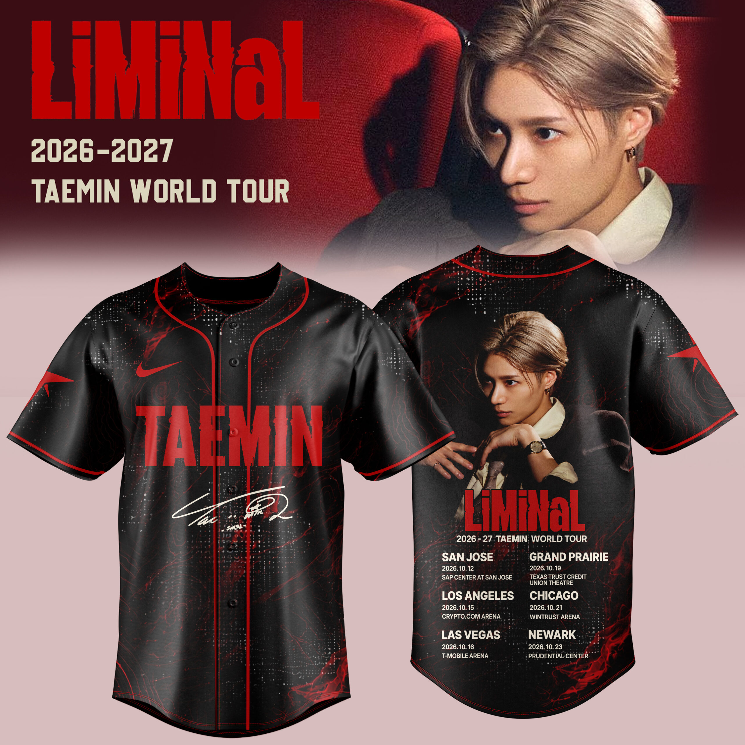 TAEMIN 2026 2027 LiMiNaL Tour Jersey KPop Singer Live Concert Fan Apparel 2 - Unicasport TAEMIN 2026 2027 LiMiNaL Tour Jersey KPop Singer Live Concert Fan Apparel