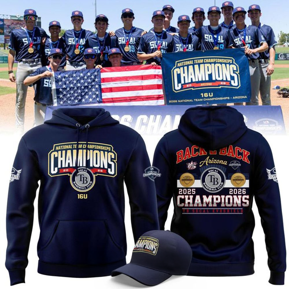 TB SoCal EvoShield 2026 USA Baseball National Team Championships 16U Champions TwoSided Graphic Hoodie Set