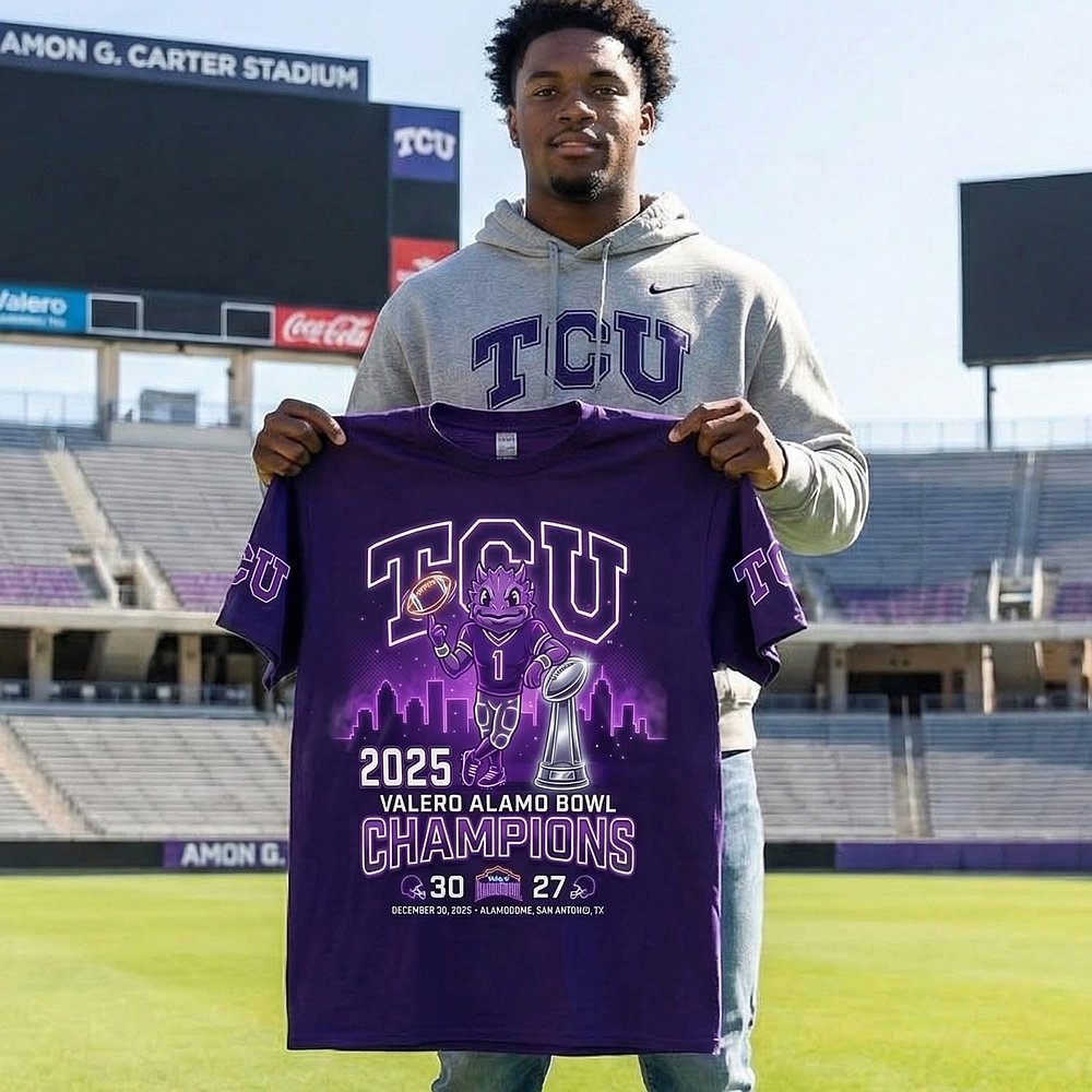 TCU Football 2025 Valero Alamo Bowl Champions TShirt Best Gift For Football Fans Merch 2026