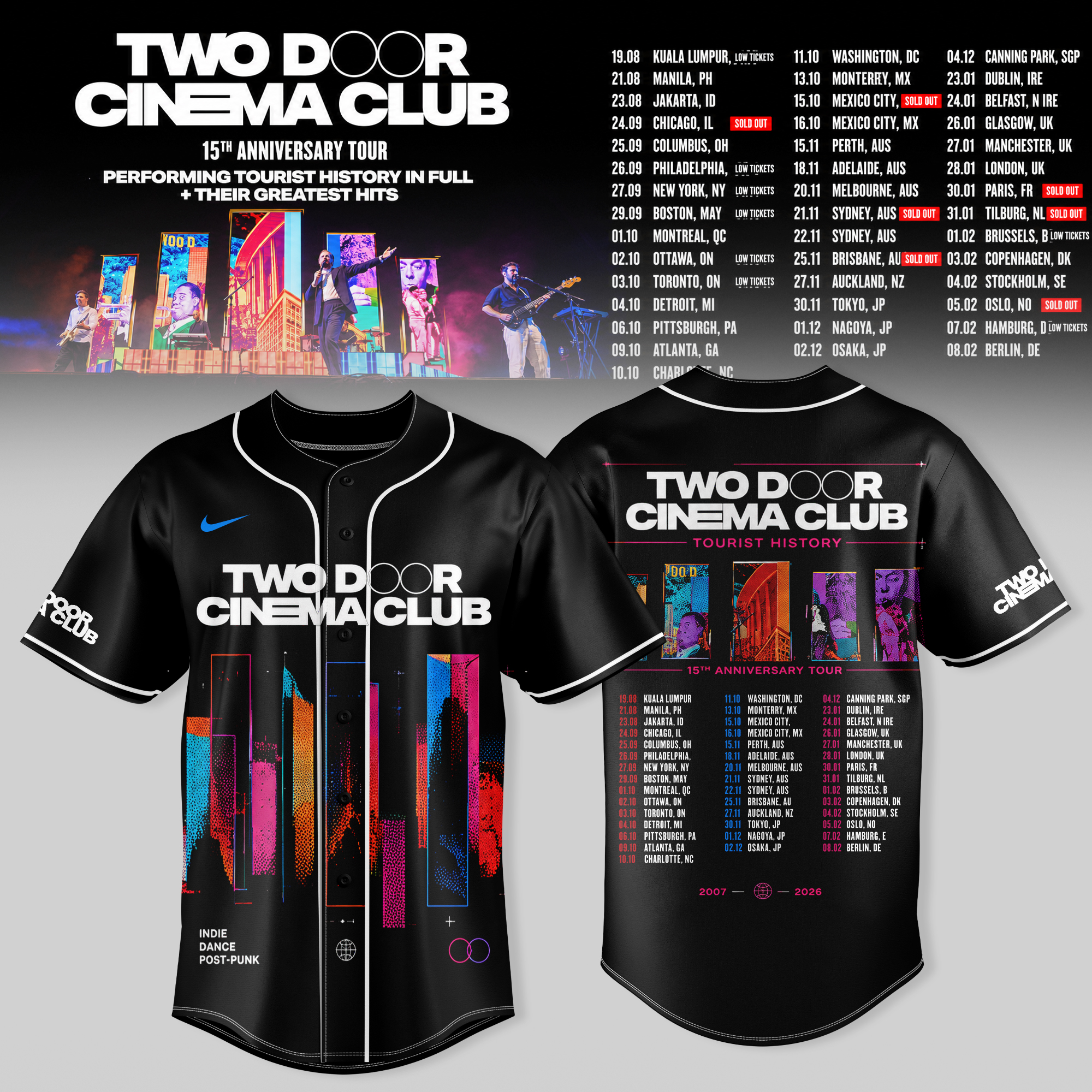 TDCC 15th Anniversary Tour 3D All Over Print Baseball Jersey Music Fan Apparel 2 - Unicasport TDCC 15th Anniversary Tour 3D All Over Print Baseball Jersey Music Fan Apparel