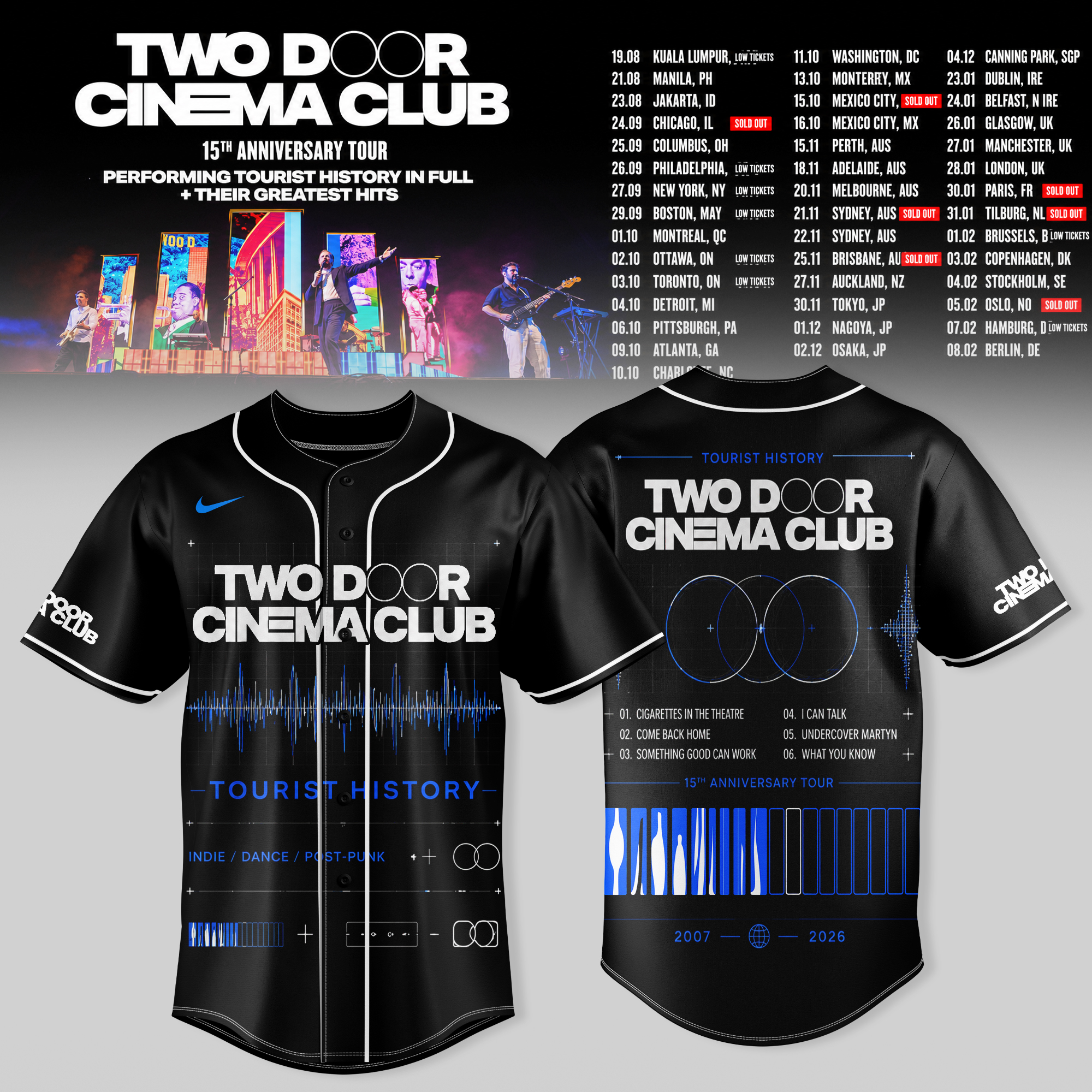 TDCC 15th Anniversary Tour Graphic Baseball Jersey Concert Fanwear 2 - Unicasport TDCC 15th Anniversary Tour Graphic Baseball Jersey Concert Fanwear