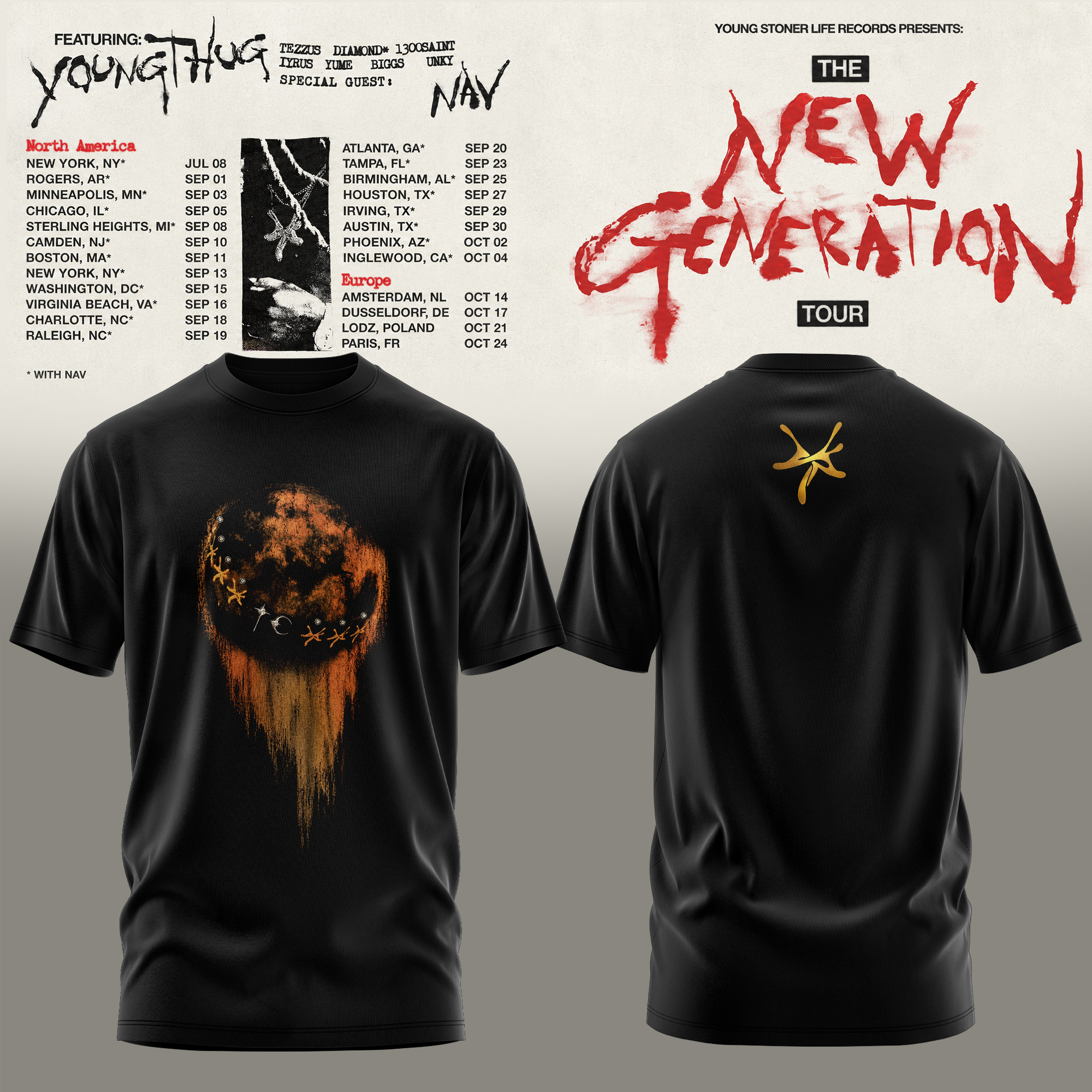 THUG CLUB x Young Thug Limited Edition Graphic T Shirt Streetwear Fan Gift