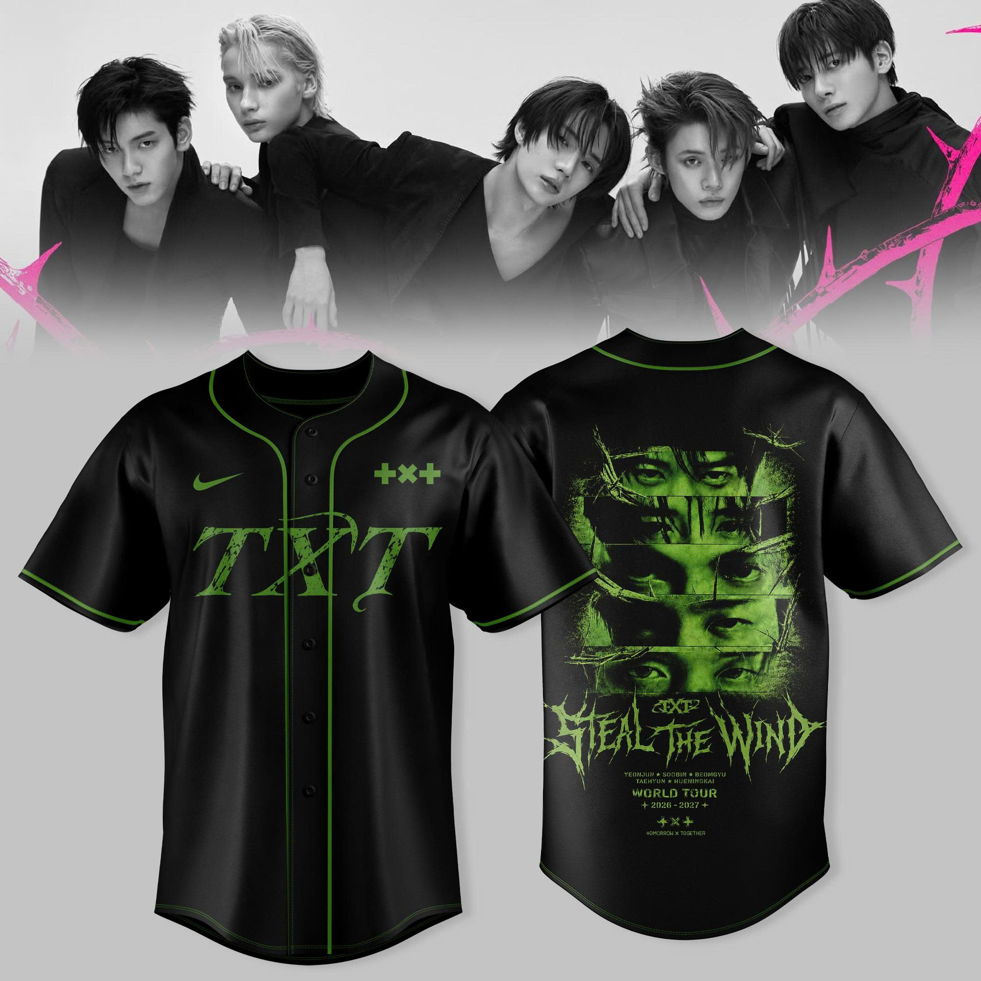 TXT World Tour Steal The Wind 2026 2027 Jersey Music Fan Apparel 1 - Unicasport TXT World Tour Steal The Wind 2026 2027 Jersey Music Fan Apparel