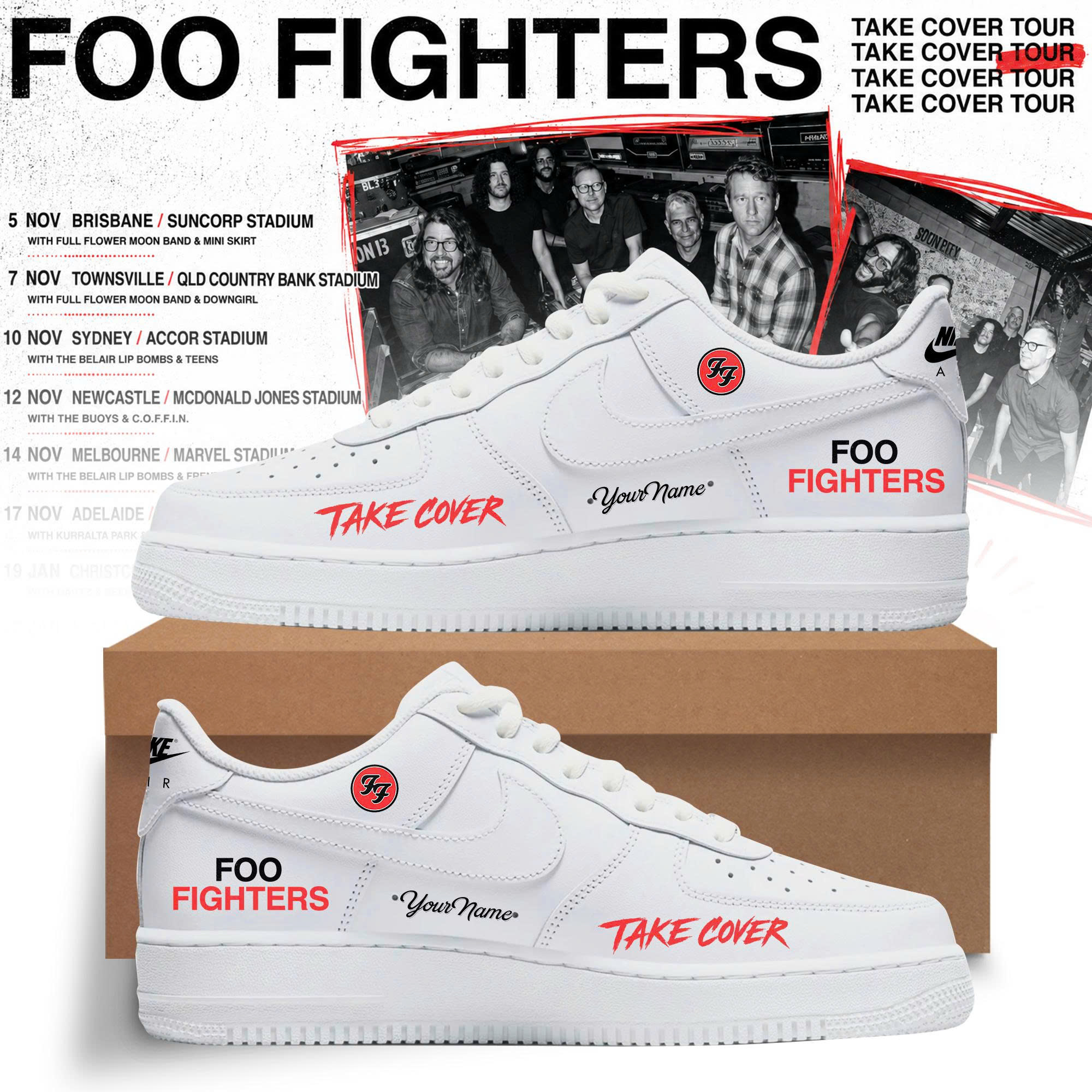Take Cover AUNZ Tour Air Jordan One Sneakers Classic Edition