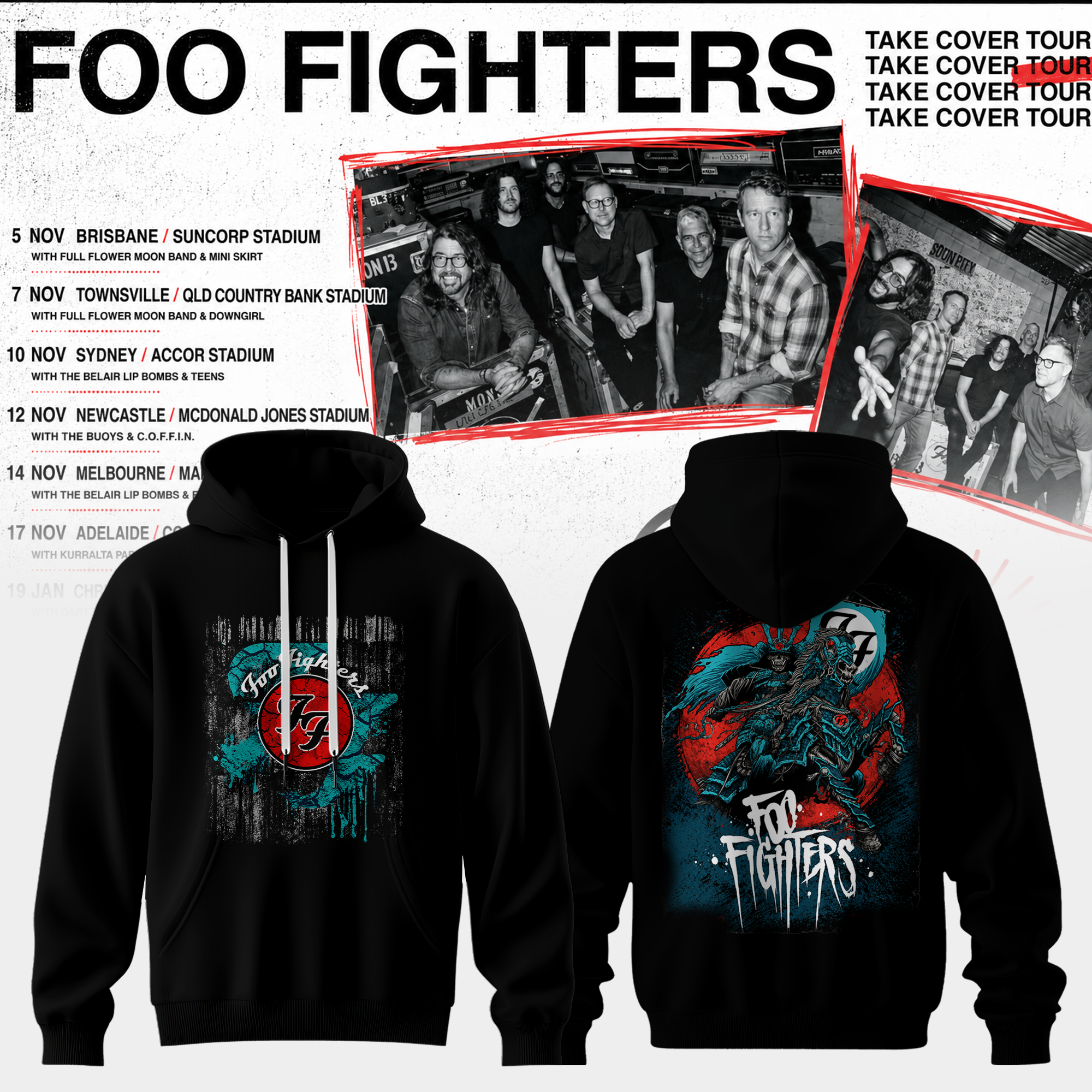 Take Cover AUNZ Tour Exclusive Music Hoodie Gifts For Fans
