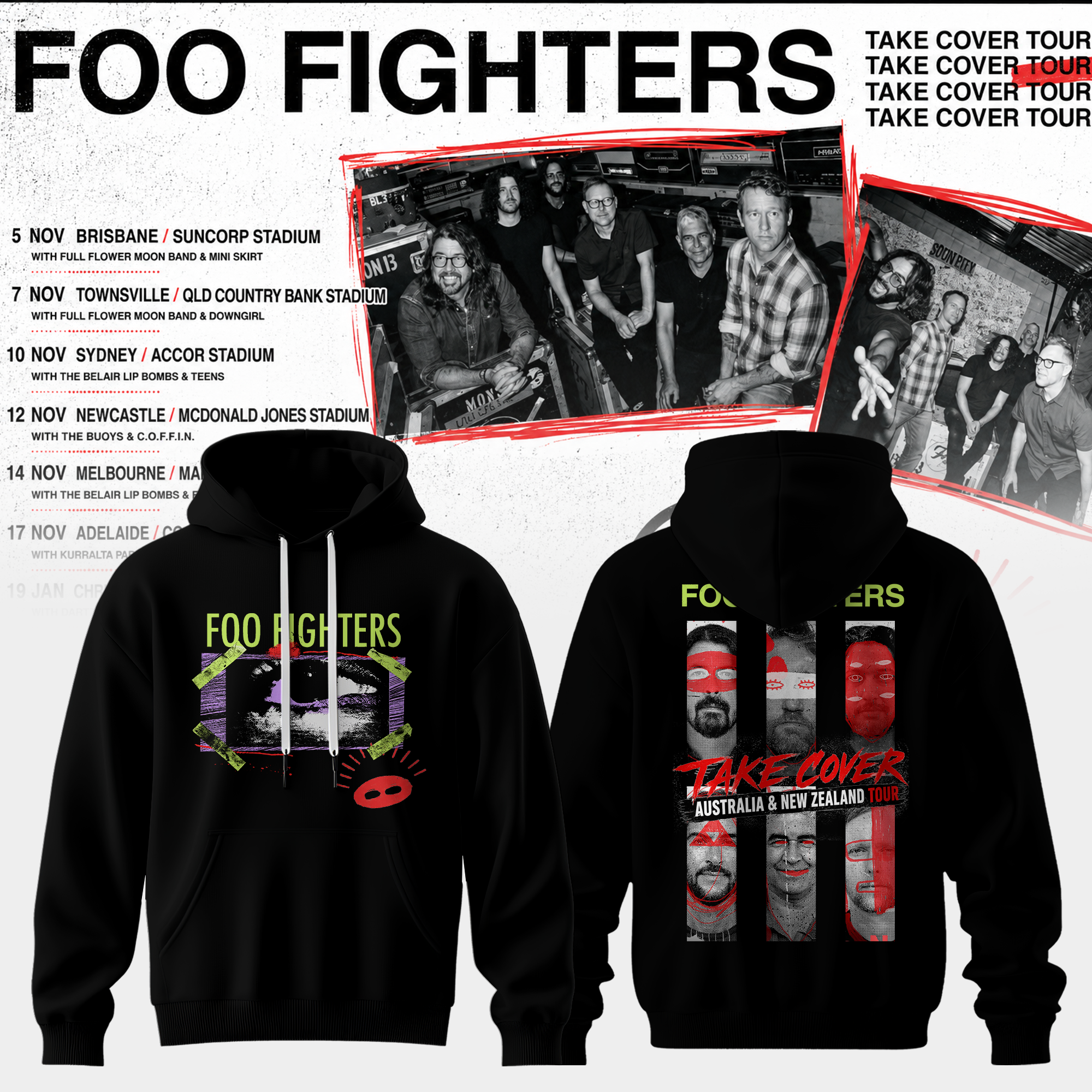 Take Cover AUNZ Tour Official Concert Hoodie Collection Gifts For Fans