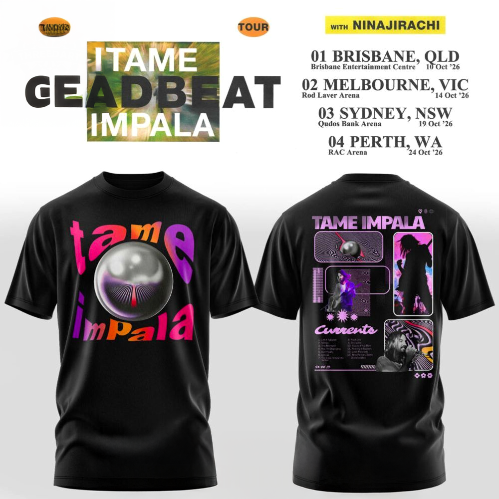 Tame Impala Deadbeat AU Tour 2026 TShirt