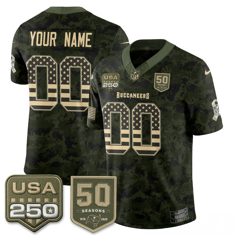 Tampa Bay Buccaneers 2026 Salute to Service Edition Custom Football Jersey Stitched Supporter Collection 1 - Unicasport Tampa Bay Buccaneers 2026 Salute to Service Edition Custom Football Jersey Stitched Supporter Collection
