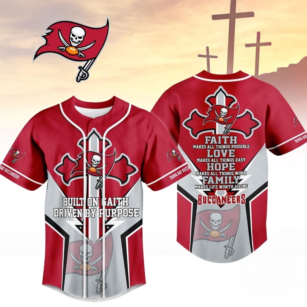 Tampa Bay Buccaneers Blessed Beyond The Score Baseball Jersey Football Faith Collection 2 - Unicasport Tampa Bay Buccaneers Blessed Beyond The Score Baseball Jersey Football Faith Collection